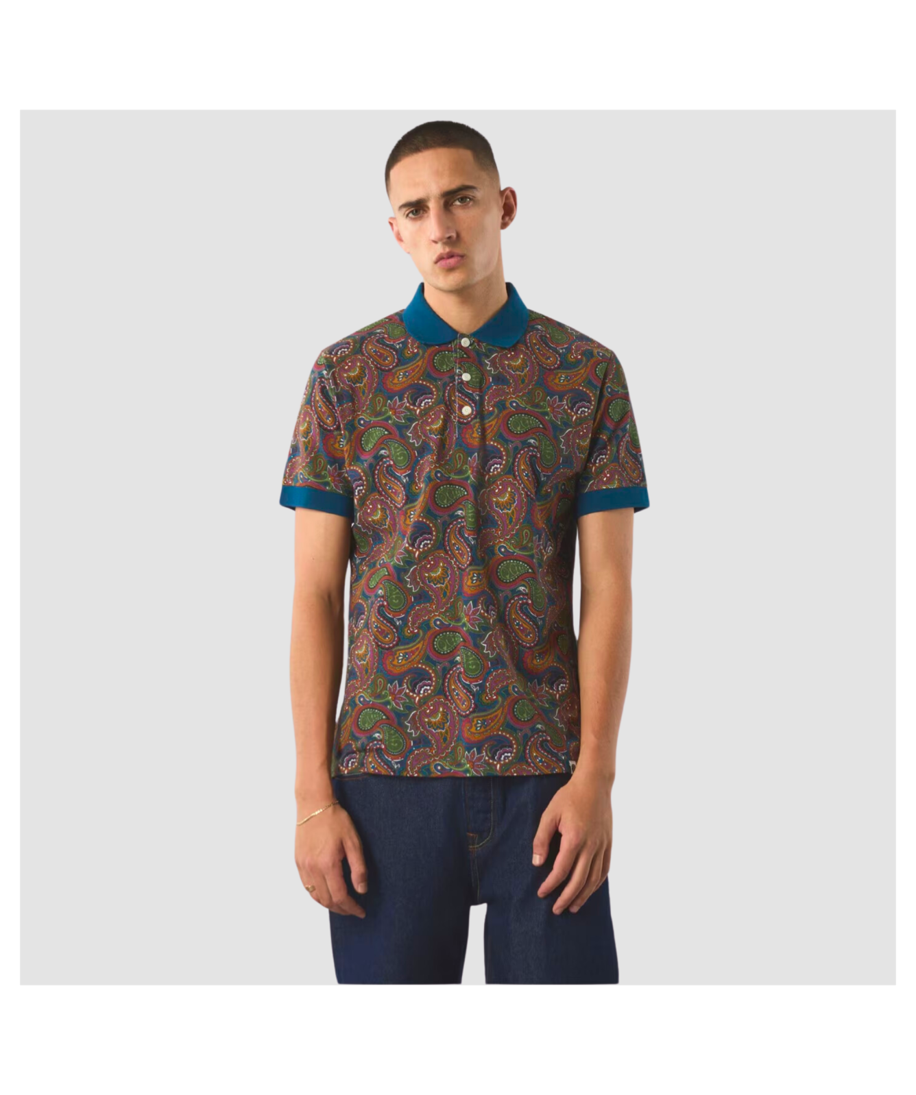 Pretty Green Men's 15th Anniversary Paisley Polo Shirt