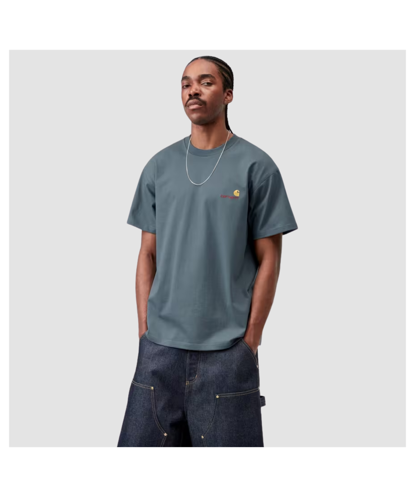 Carhartt WIP American Script Short Sleeve T-Shirt - Blue | Kular 