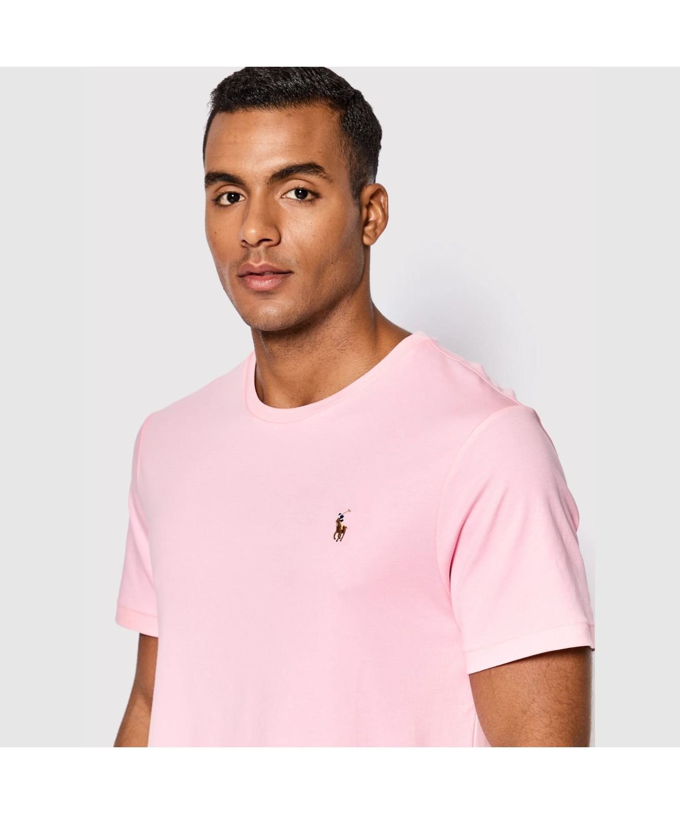 Tシャツ・カットソー POLO RALPH LAUREN Custom Slim Soft Cotton Tee Pink Polo Ralph Lauren Men's Custom Slim Fit Soft Cotton T-Shirt