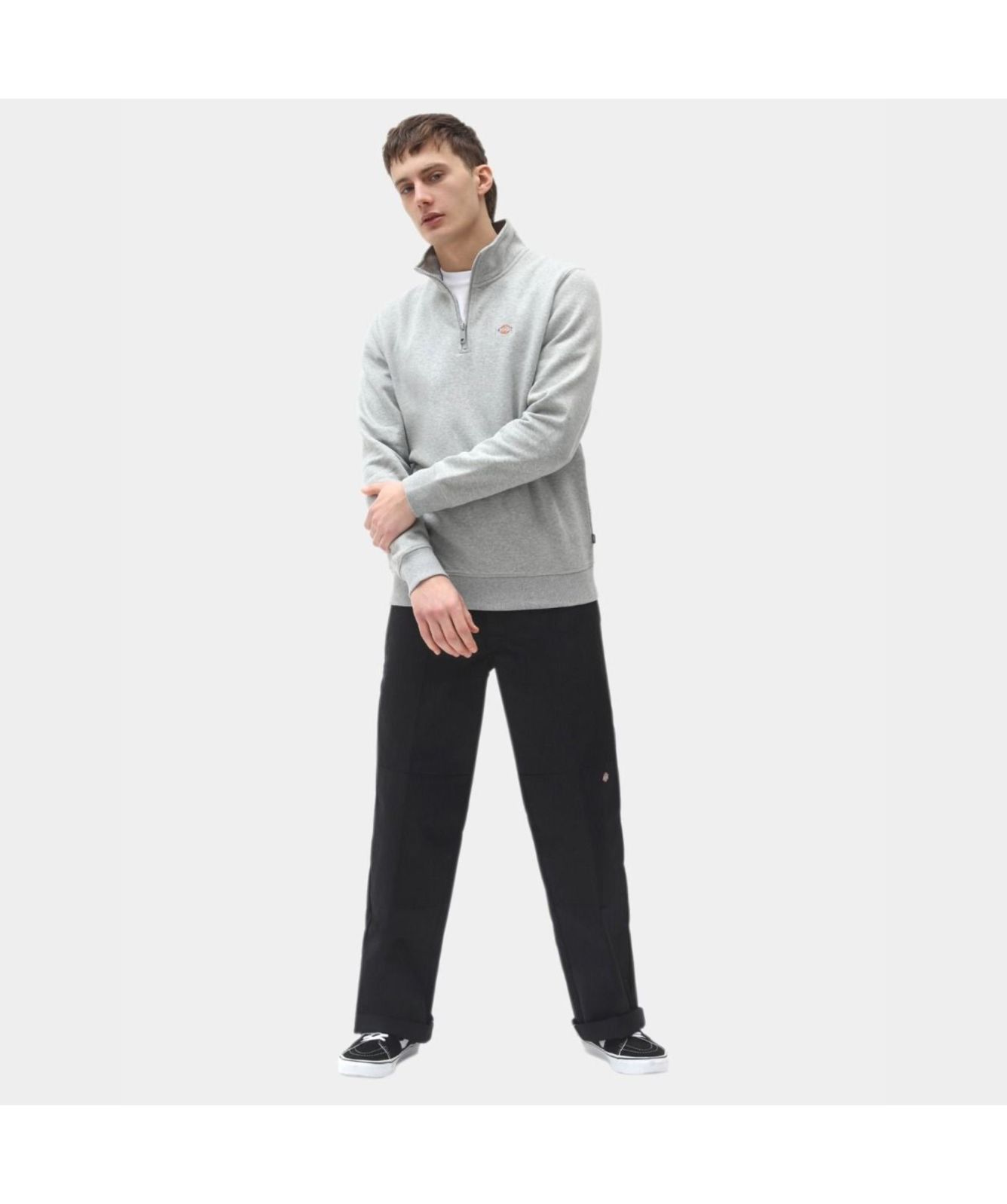 Dickies Oakport Quarter Zip Sweatshirt | Marl Grey -DK0A4XD4HG01