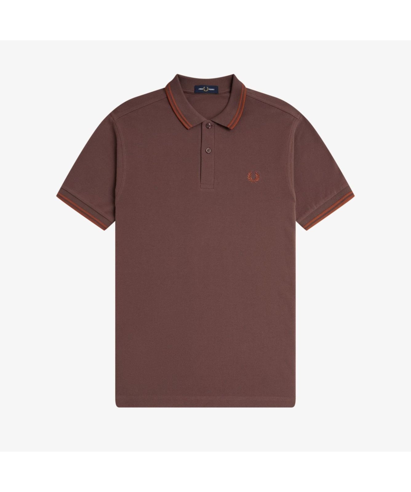 The Fred Perry Shirt M3600 ブラウン M M3600 - Black / Burnt Red / Burnt Red | The Fred Perry Shirt