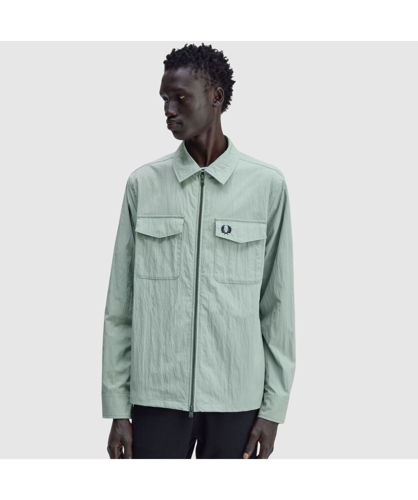 Fred Perry Zip Through Overshirt | Bayleaf - M5684-Z16 | Kular Fashion