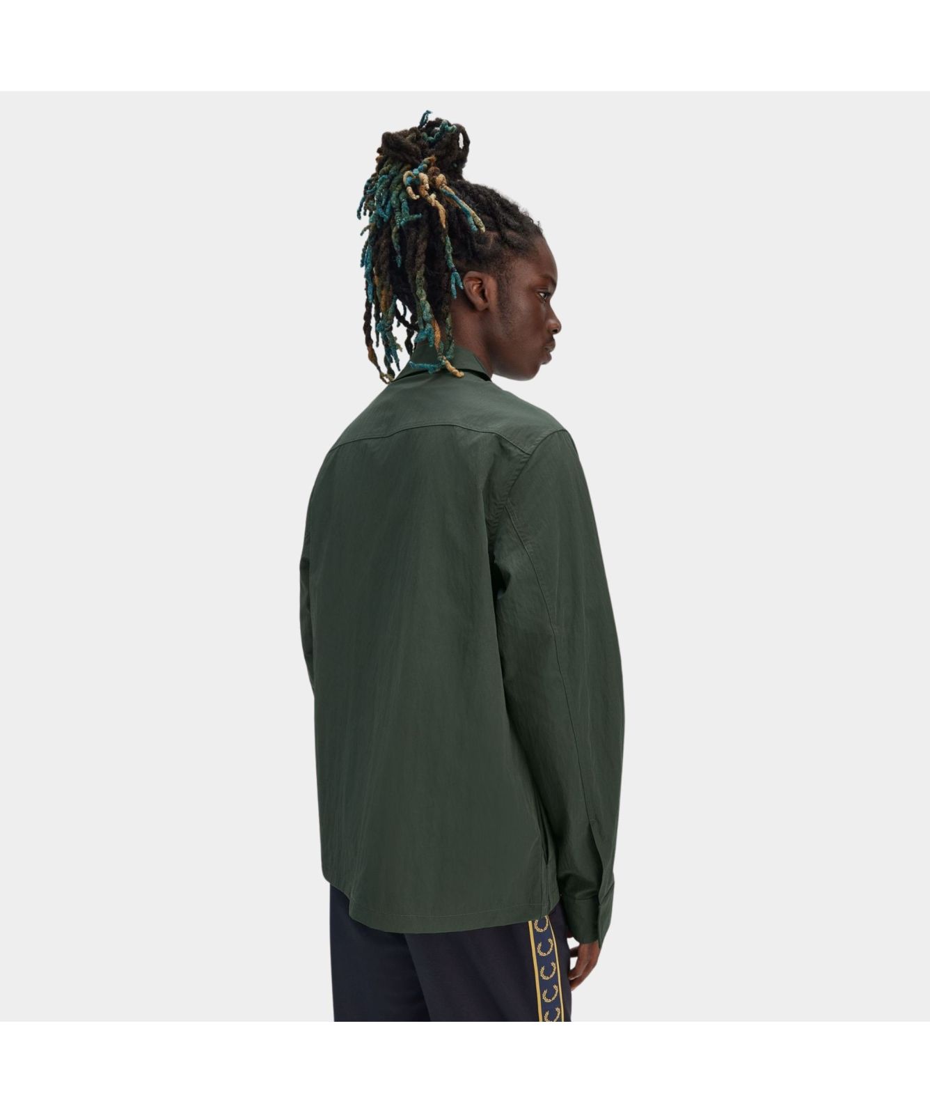 Fred Perry Zip Through Overshirt | Green - M5684-X89, Olive Mint