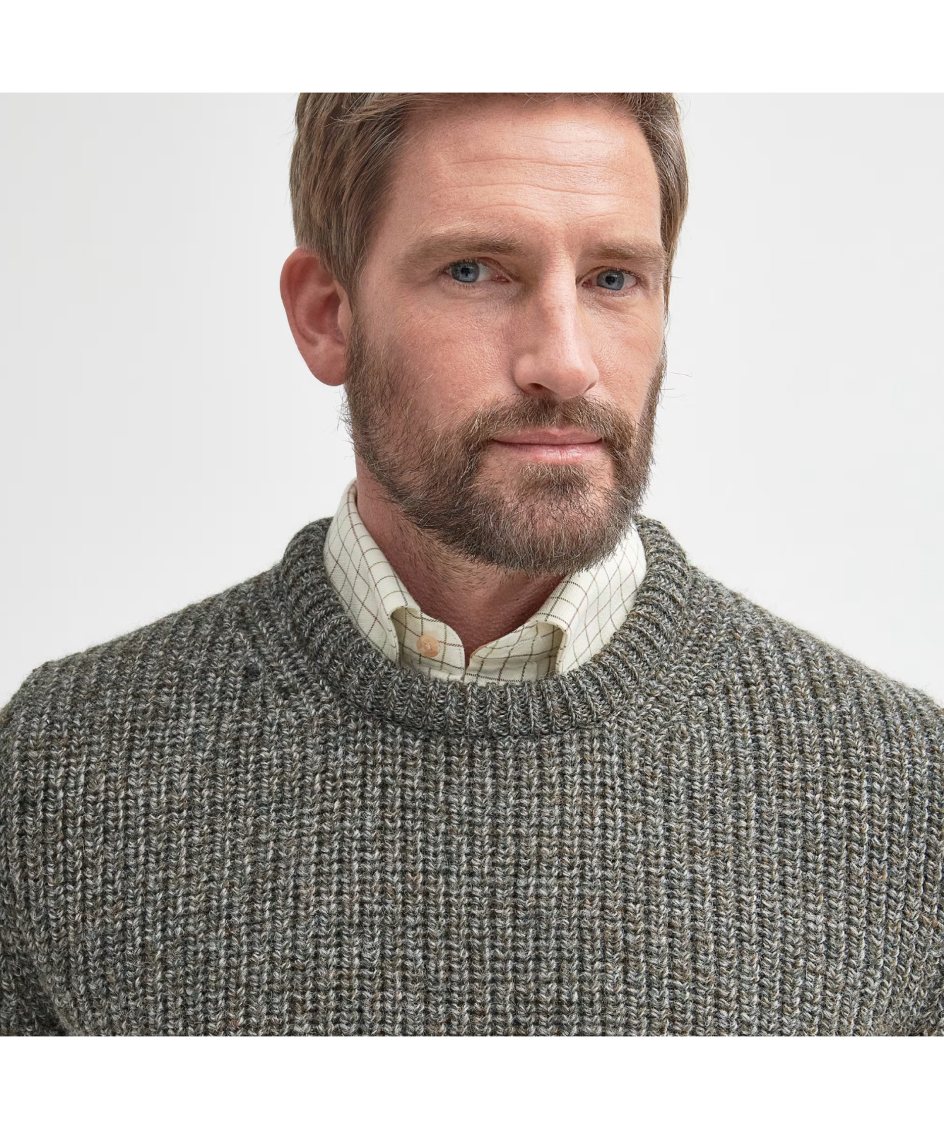 Barbour Men's New Tyne Crewneck Sweater | Khaki - MKN789KH71