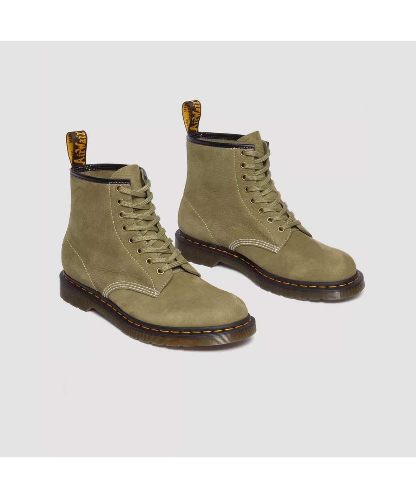 Doc Martens 1460 Pascal Leather Suede Lace Up Boots in Olive Mens Size 8 41 1460 Pascal Olive Carrara 8 Eye Boot — Downes main image 4