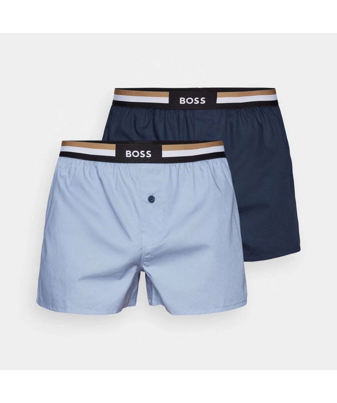 Bavlněné boxerky BOSS 2P Boxer Shorts EW 2-pack, barva modrá | ANSWEAR.cz