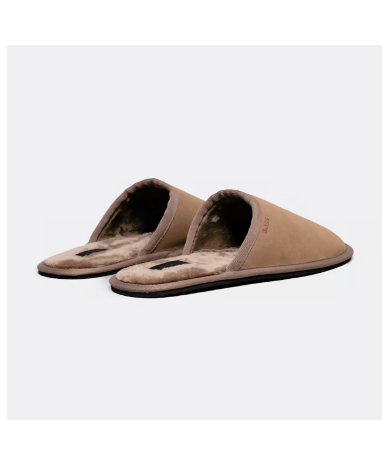 BOSS Men's Faux-Suede Slippers | Beige or Black - 50503988