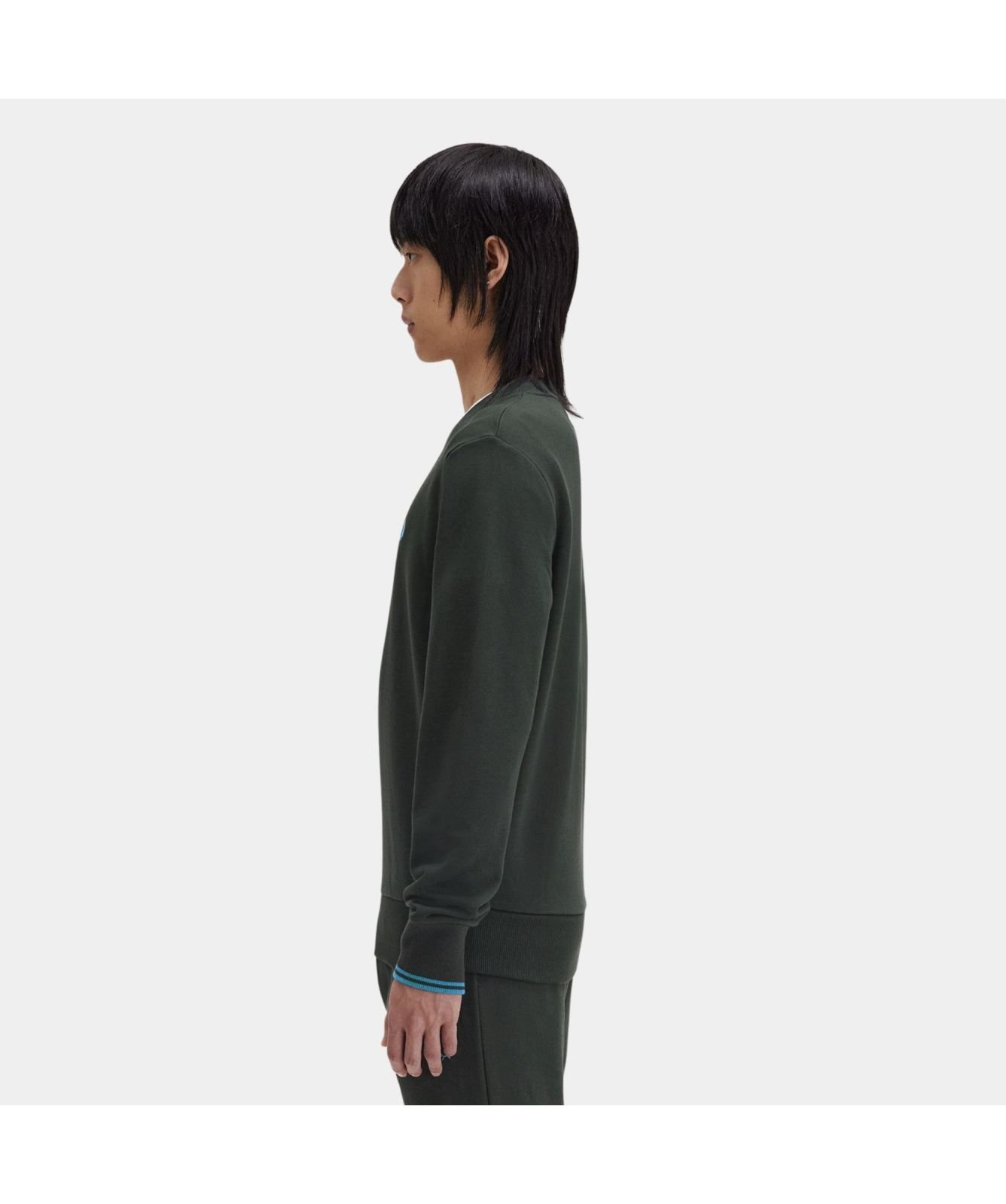 【新品未使用】FRED PERRY M7535 M Field Green Sweatshirt Fred Perry Crew Neck Sweat M7535-R34 | FLEXDOG