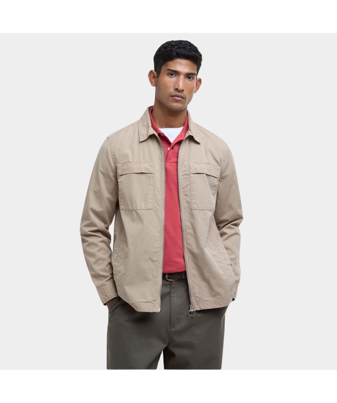 Barbour Glendale Full Zip Overshirt | Blue-MOS0358BU74, Beige-ST17