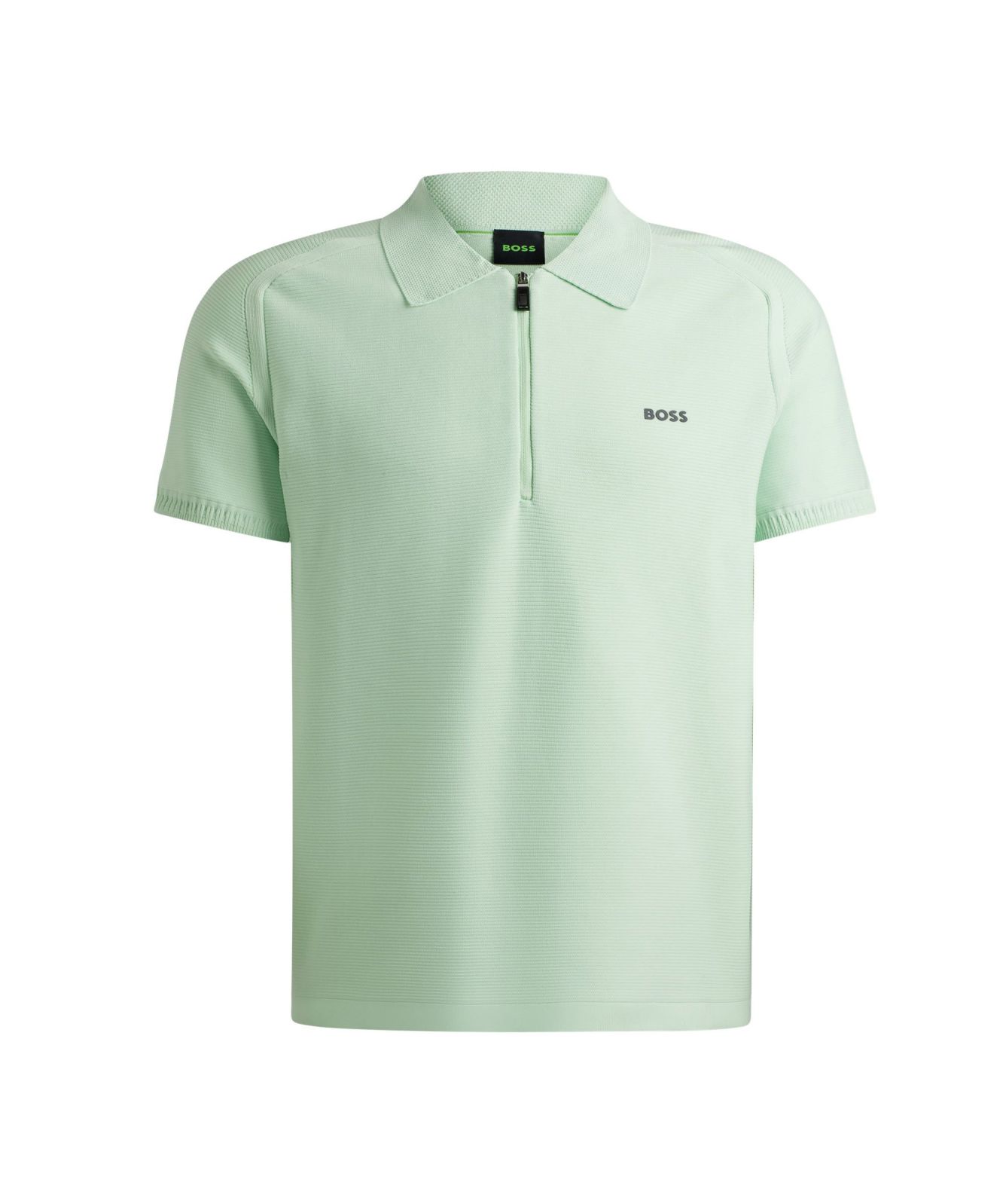 BOSS Men's Zayno Zip Short Sleeve Sweater | Mint or Sky Blue