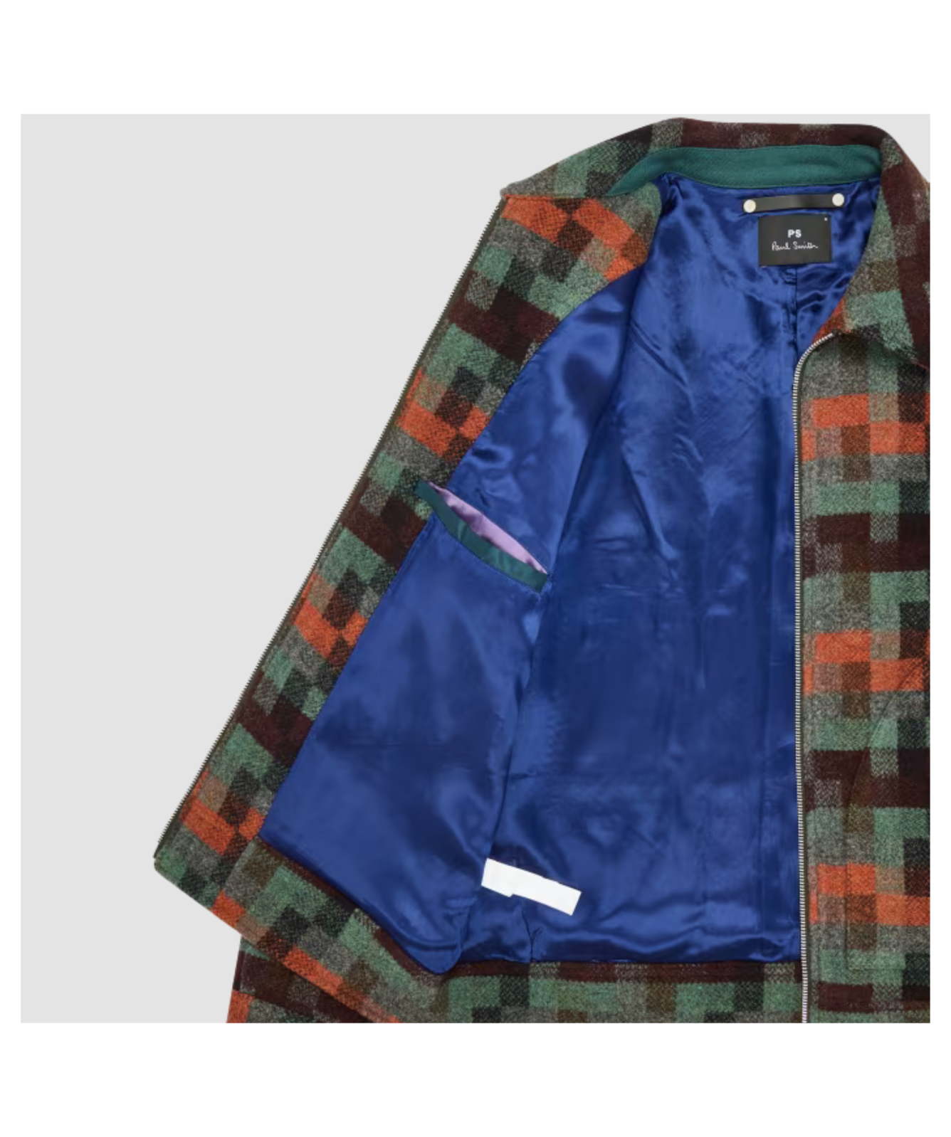 ジャケット・アウター 00s Paul Smith wool tracker jacket y2k Paul Smith Jacquard Check Wool Zip Jacket | Teal - M2R-669Z