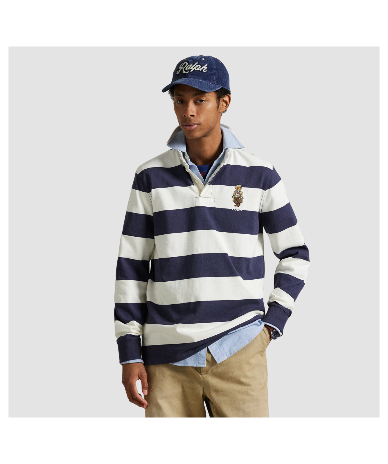 Polo Ralph Lauren Classic Fit Polo Bear Rugby Shirt | Faded Blue 