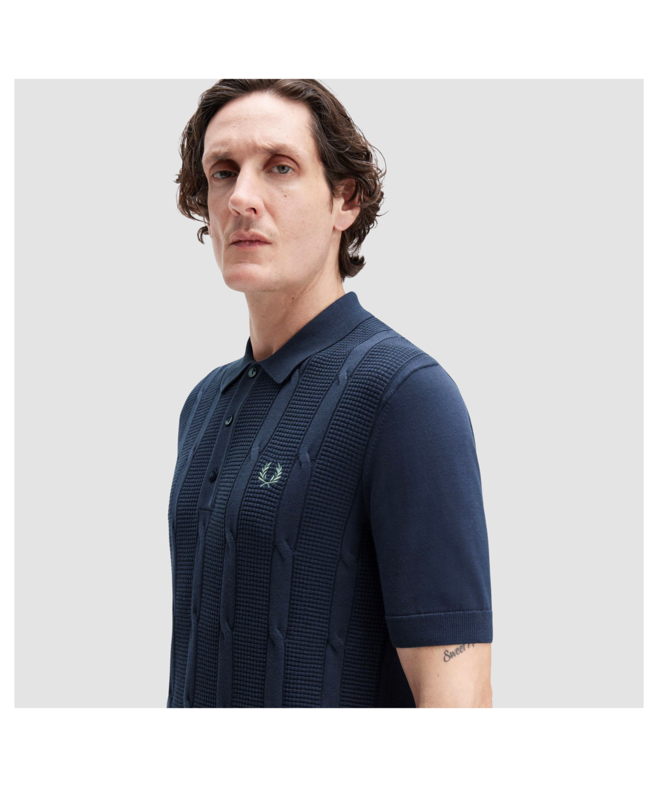 Fred Perry Cable Knit Polo Shirt | Textured Cable Knit Shirt