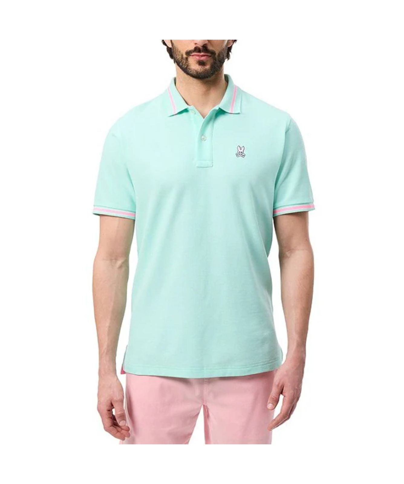Psycho Bunny Irving Pique Polo Mens Shirt  Bright Cactus Green - S