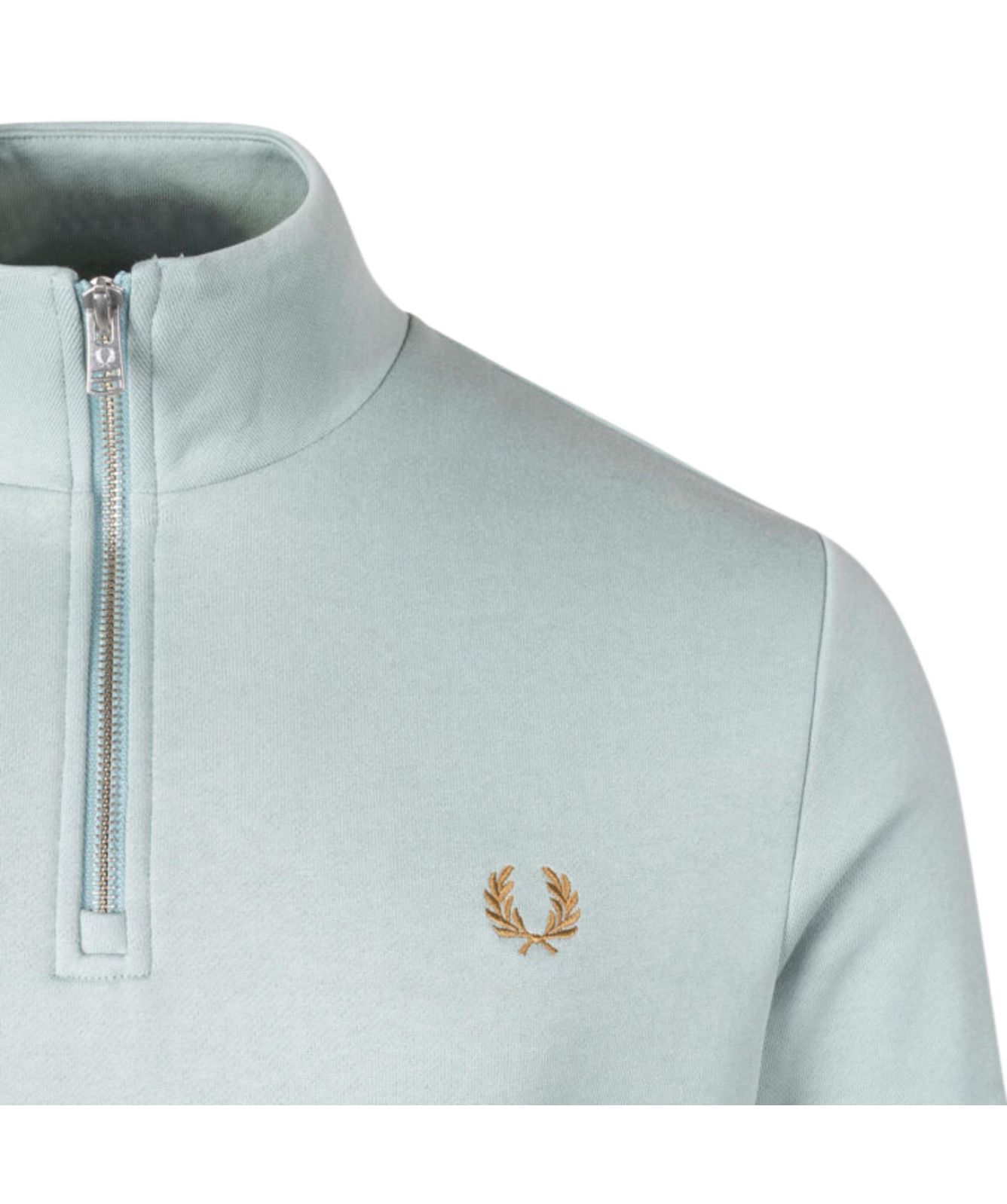 Perry Fred Perry Men's ½ Zip Sweatshirt | Sage M3574-v22, Teal-v35 at