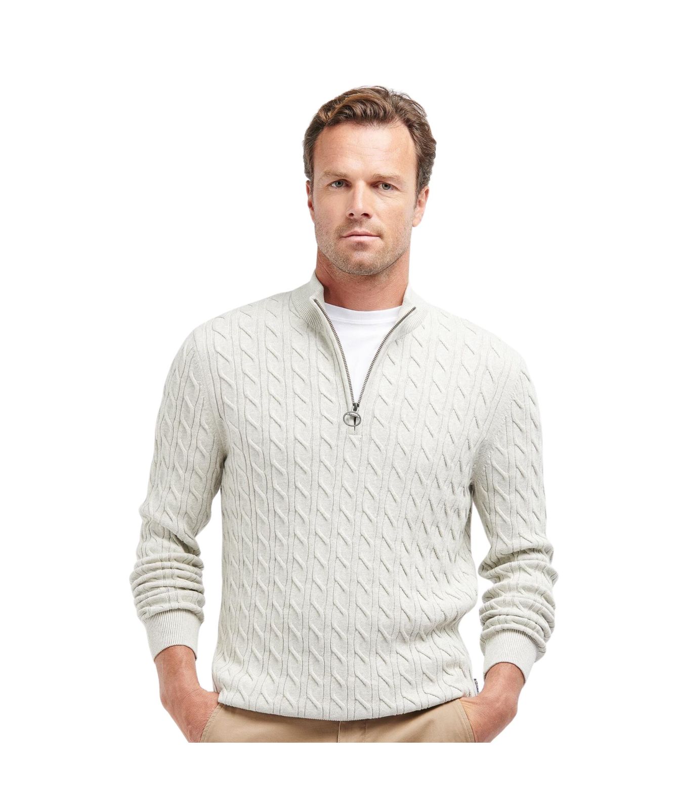 Barbour Mens Half Zip Jumper Sale Barbour Cable Knit ¼ Zip Men's