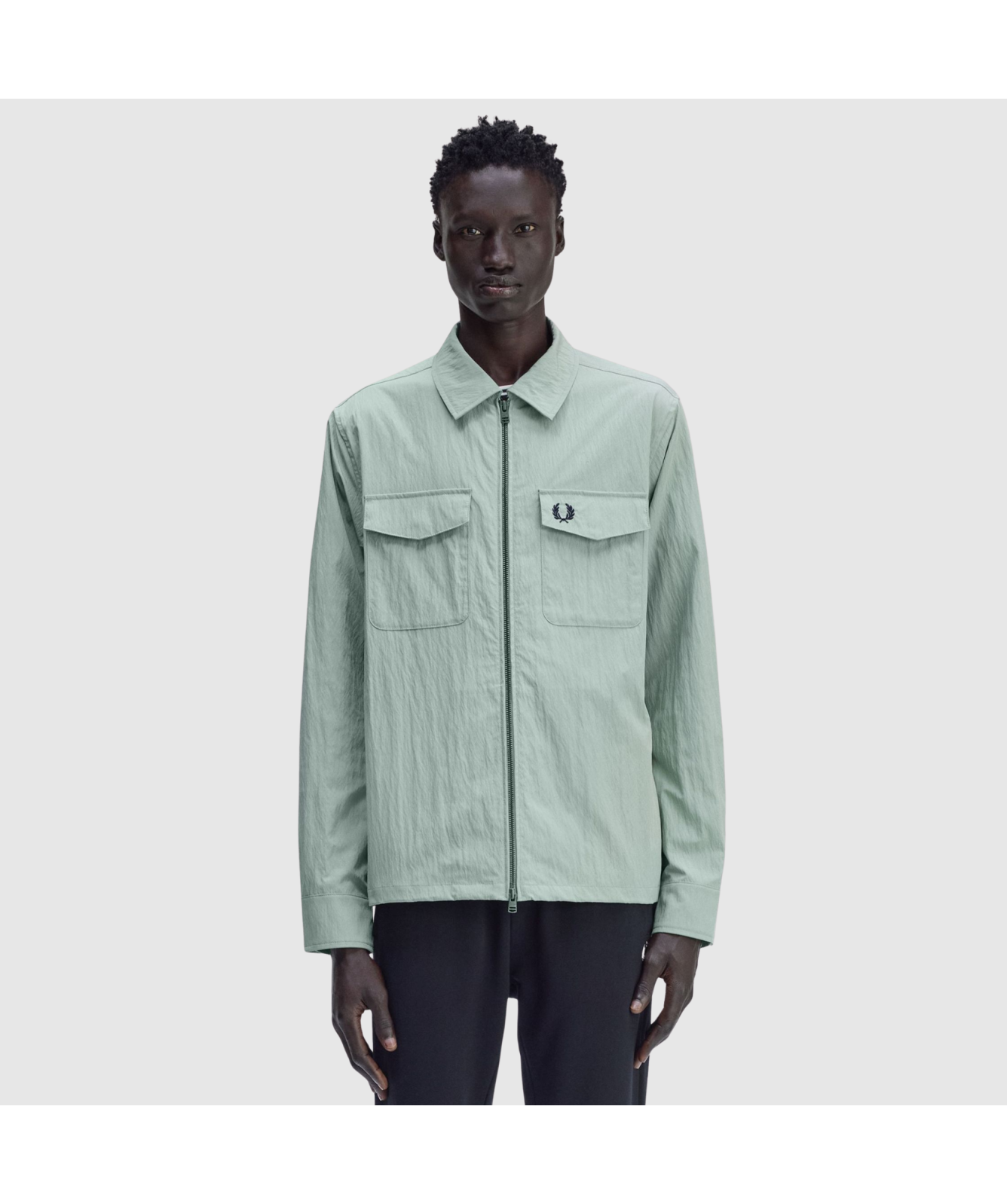 Fred Perry Zip Through Overshirt | Bayleaf - M5684-Z16 | Kular Fashion