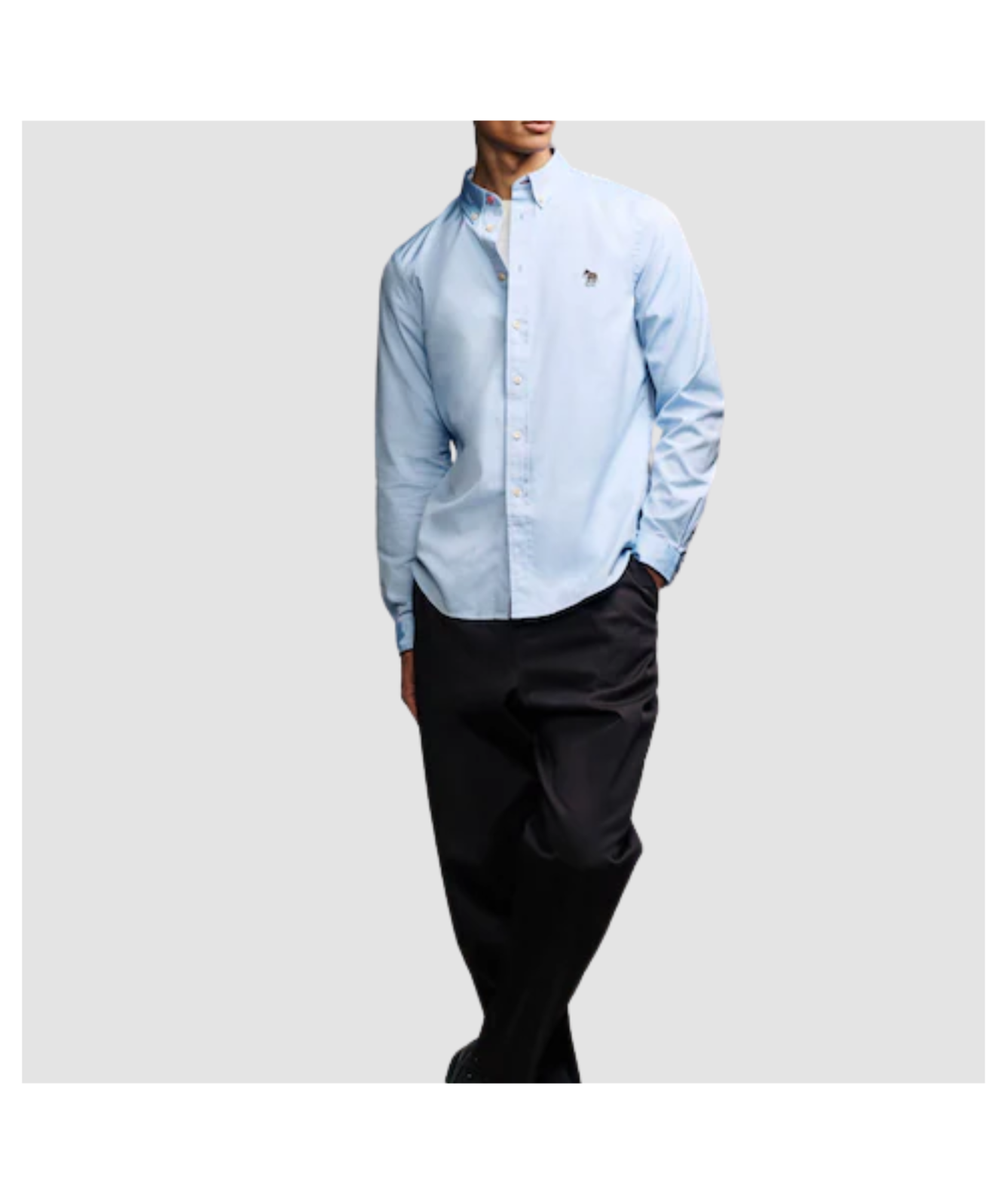 Tシャツ・カットソー Paul Smith FW25 TAILORED FIT SHIRT (M2R 599R PZEBRA 44) Paul Smith Tailored Fit Zebra Shirt | Blue - M2R-599R-P22347