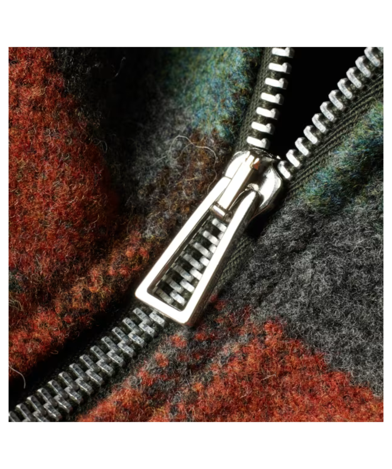 Paul Smith Jacquard Check Wool Zip Jacket | Teal - M2R-669Z