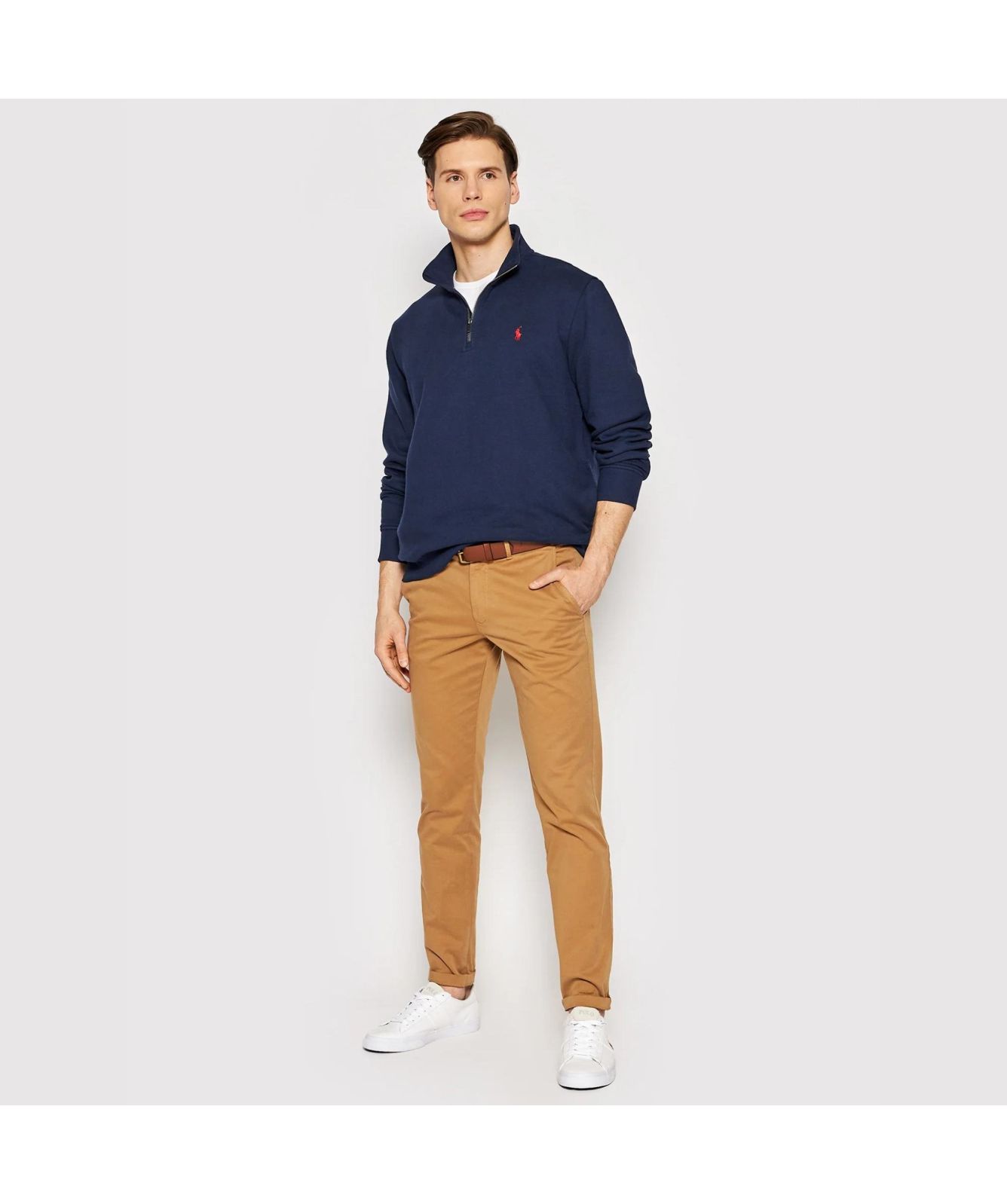 Polo Ralph Lauren Embroidered Logo ¼ Zip Sweatshirt | grey