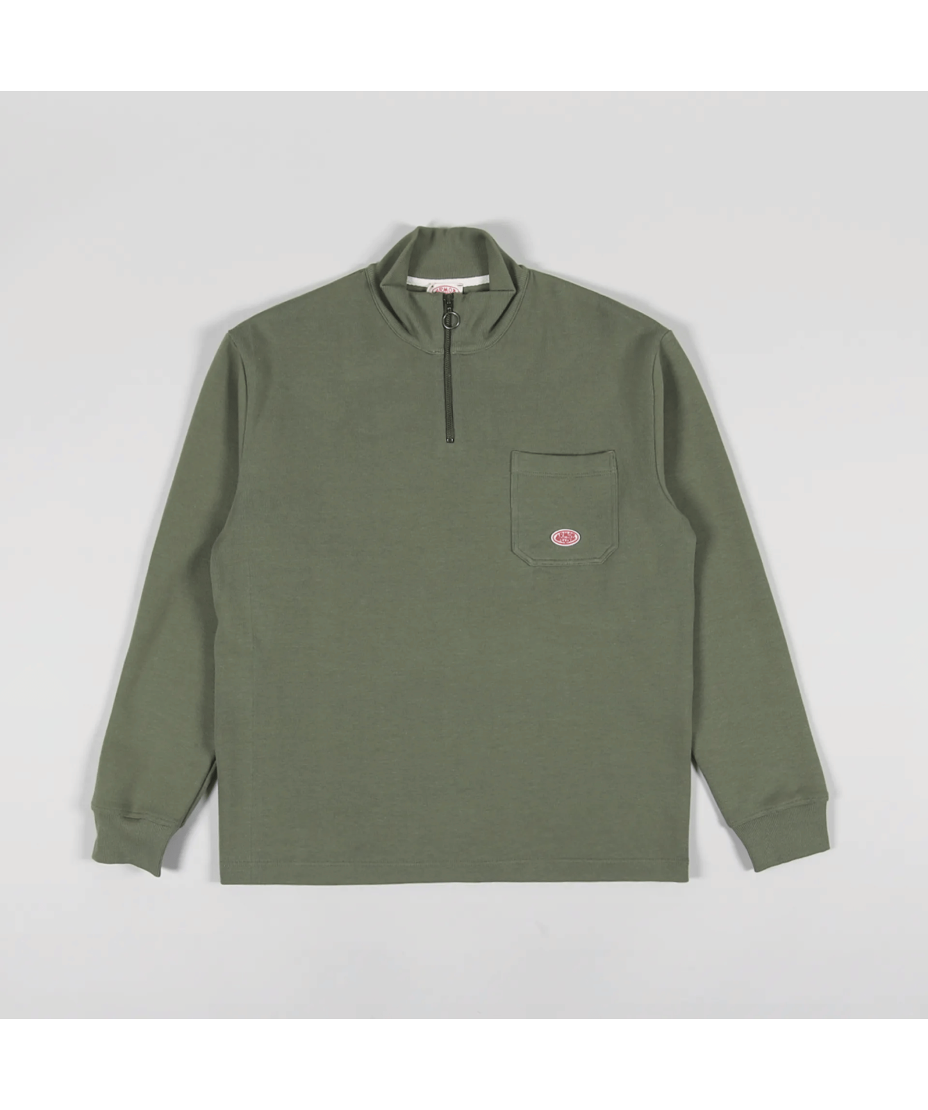 Armor-Lux Plain ¼ Zip Chest Pocket Sweatshirt | Rust - 79519-JNG
