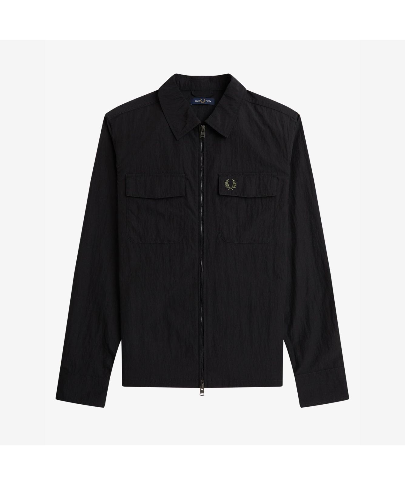 perry Fred Perry Zip Through Pocket Overshirt | Black-M5684-236