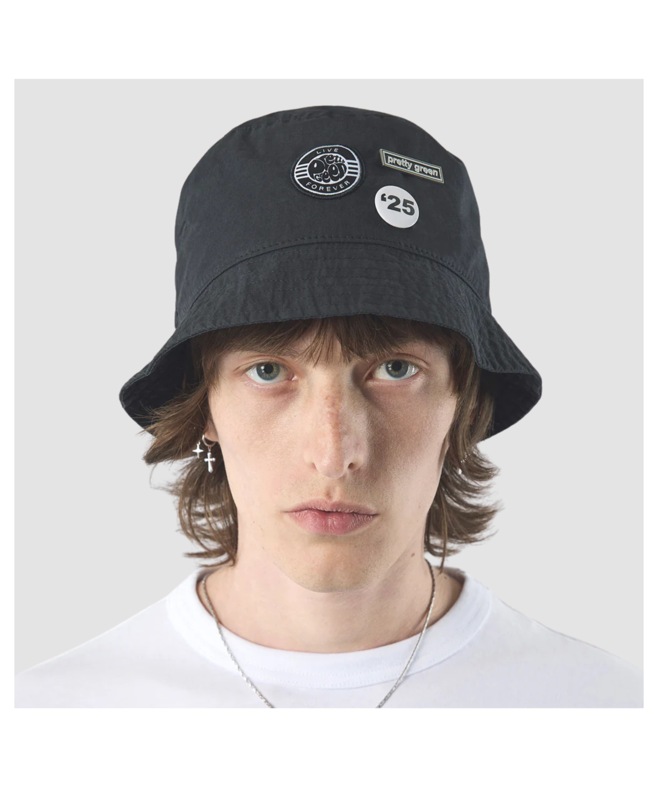 Pretty Green Live Forever Bucket Hat Black ﻿G25Q2MUACC314-BLACK