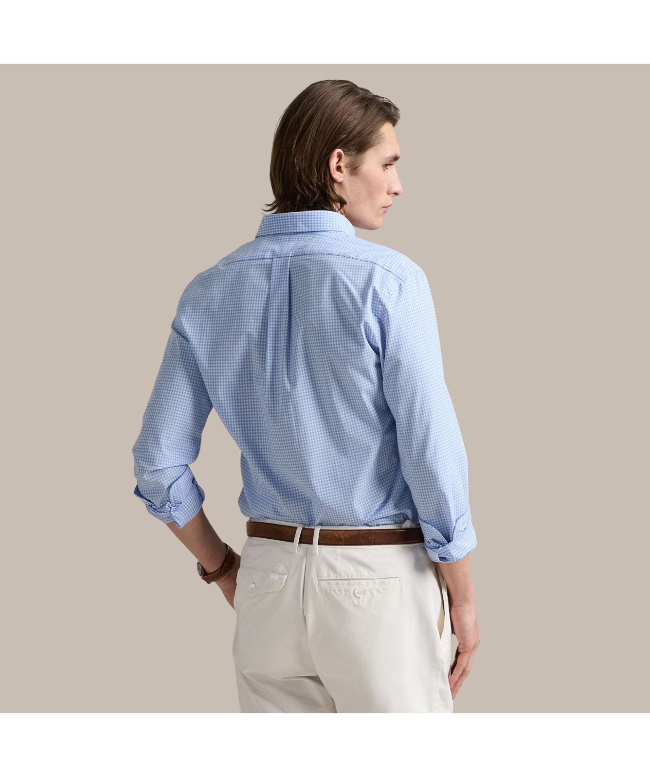 Polo Ralph Lauren Custom Fit Gingham Stretch Check Shirt | Blue 