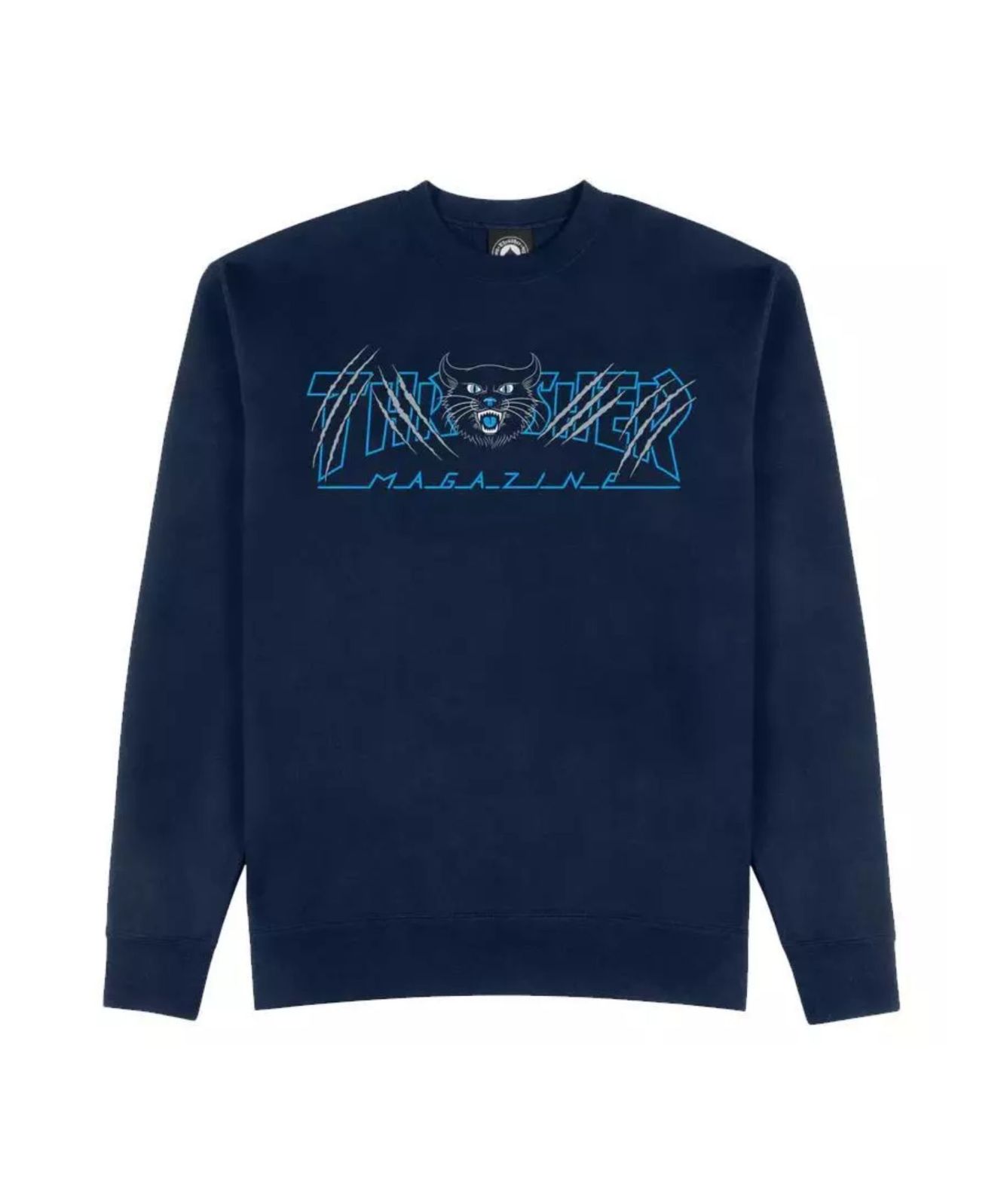 Thrasher Gato Crew Sweatshirt | Navy - 145445