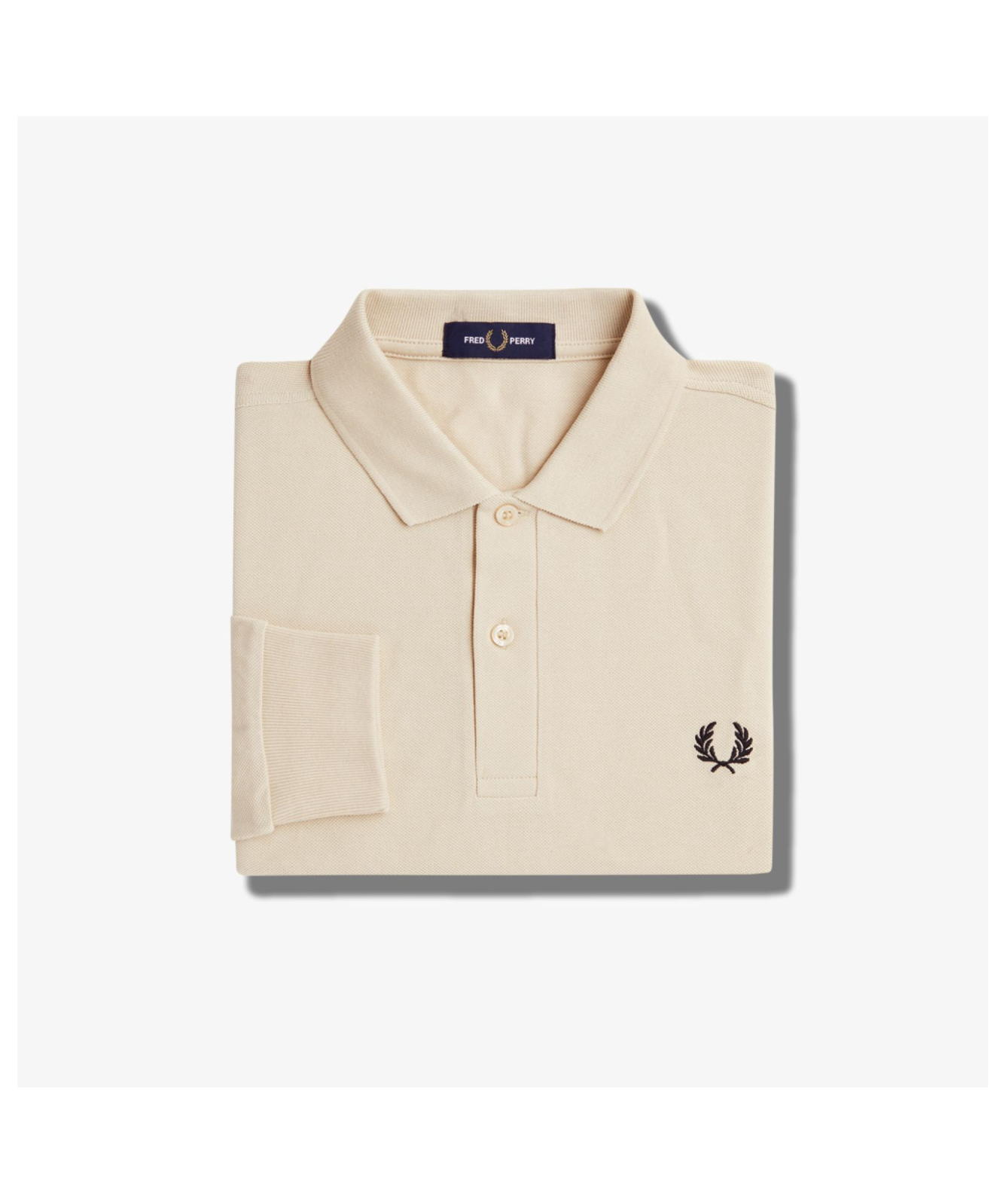 FRED PERRY/Long Sleeve Polo ベージュL THE FRED PERRY SHIRT LONG SLEEVE POLO SHIRT - FRED PERRY