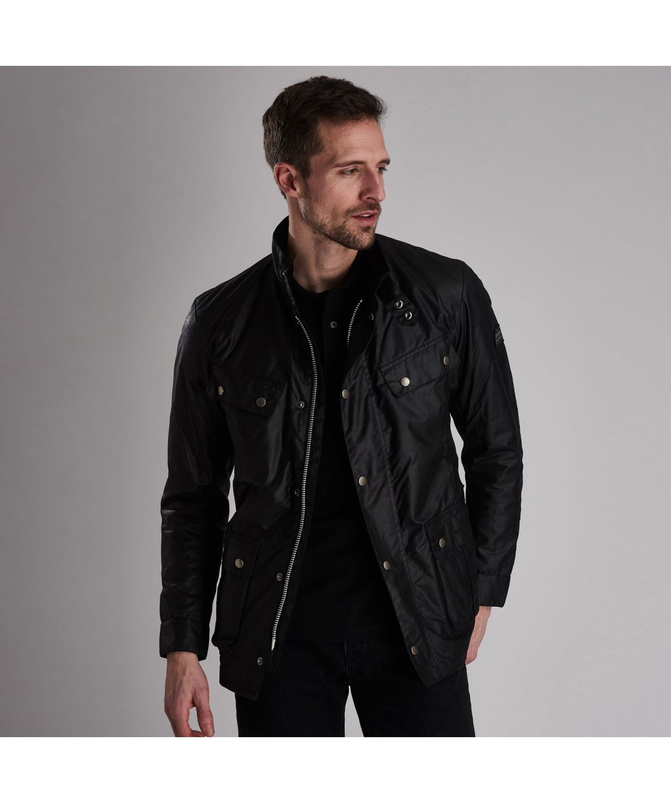 Barbour International Duke Waxed Jacket Black