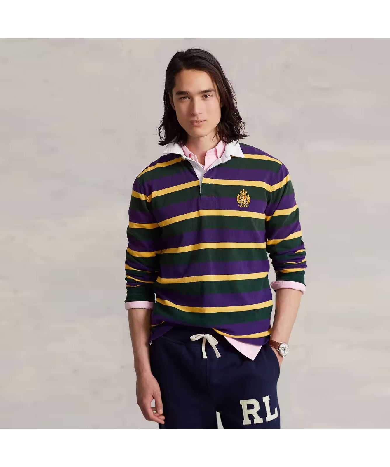 Polo Ralph Lauren Classic Fit Polo Crest Rugby Shirt | Purple