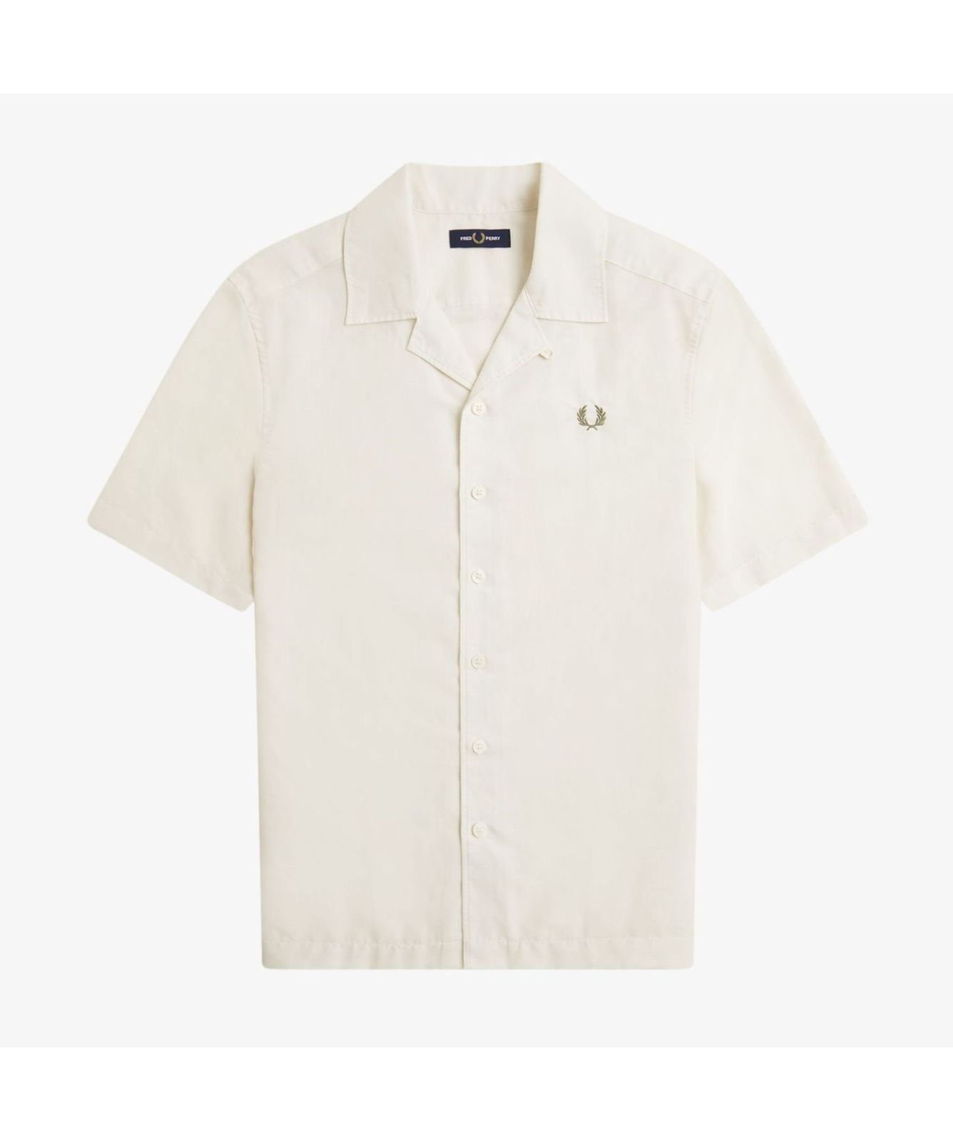 FRED PERRY LINEN REVERE COLLAR SHIRT S 麻 Fred Perry Linen Blend Revere Collar Shirt | Light Ecru - M9901-760