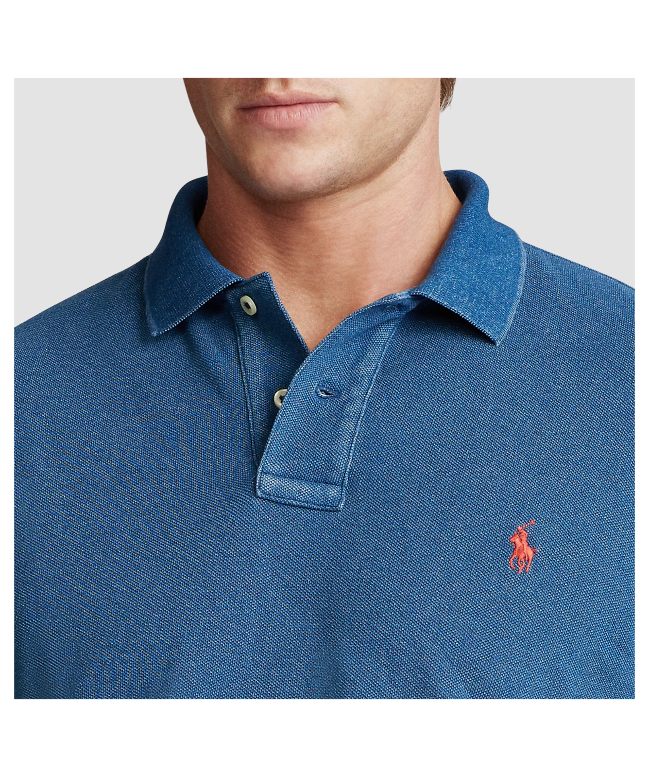 Polo Ralph Lauren Custom Slim Fit Mesh Polo Shirt Indigo 537333