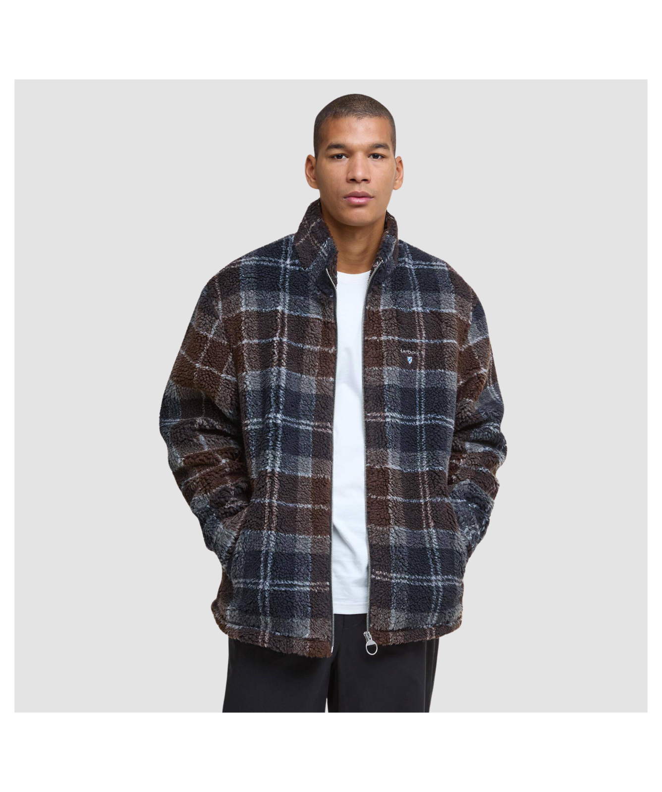 Barbour Sherpa Fleece - Tartan Blue | Kular Fashion
