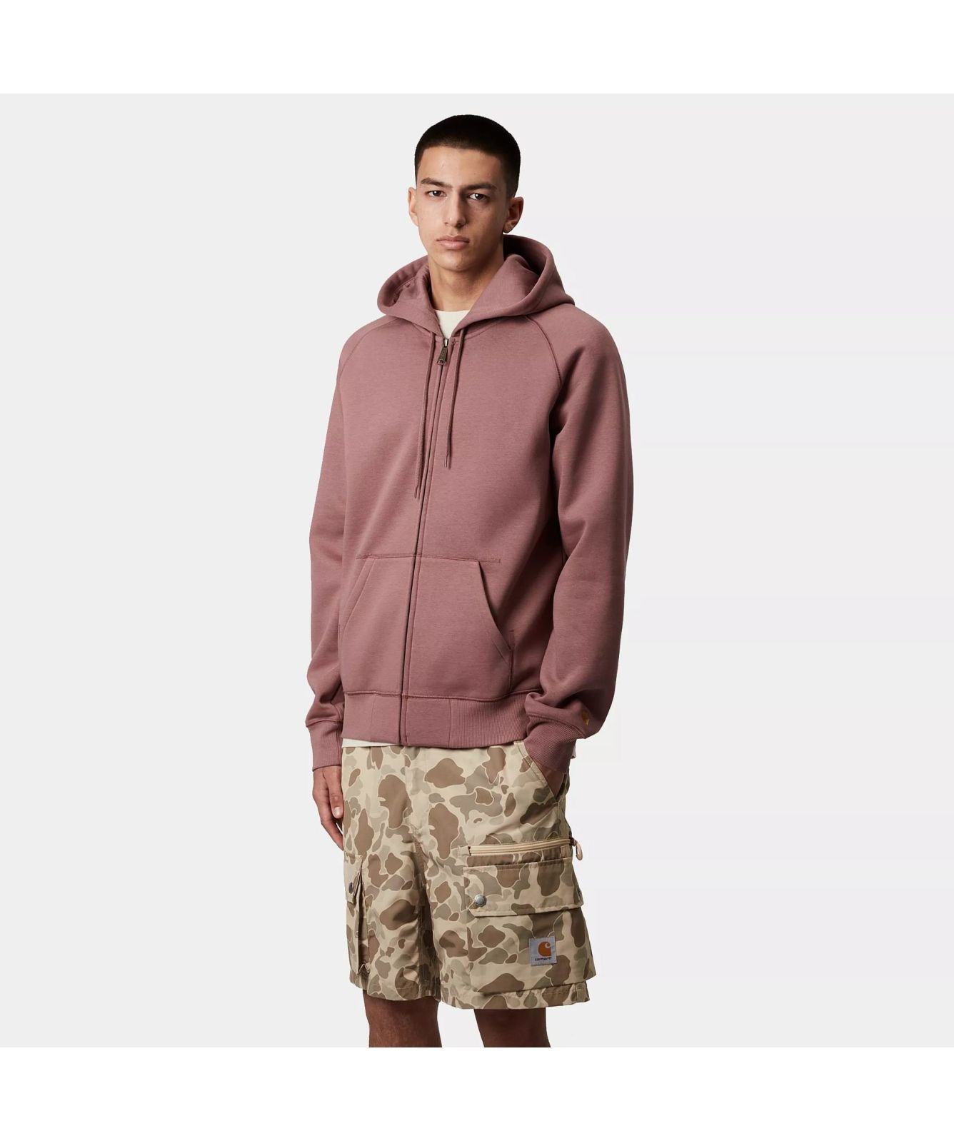 Carhartt WIP Full Zip Hooded Chase Sweat | Pink-I033664-2Q7 -Kular