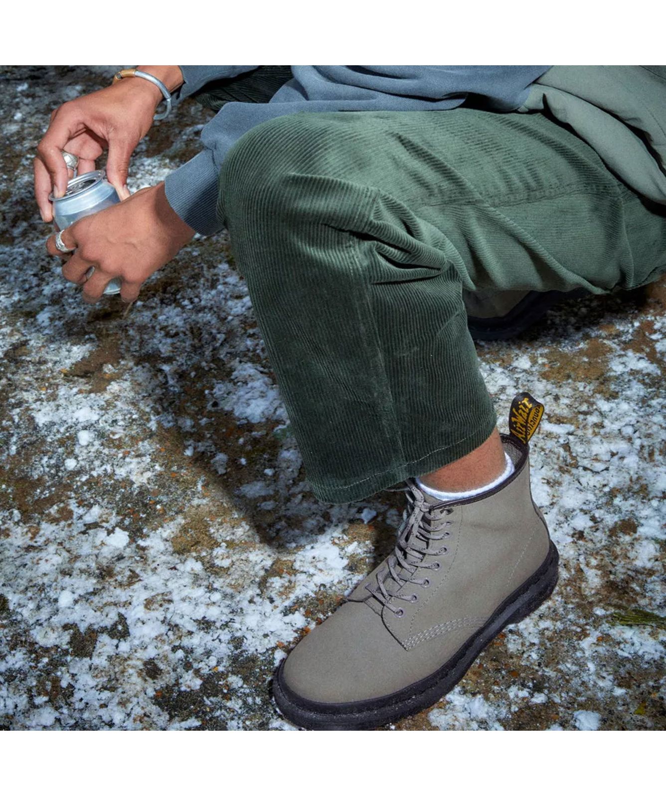 1460 Milled Nubuck WP Leather Lace Up | Nickle Grey