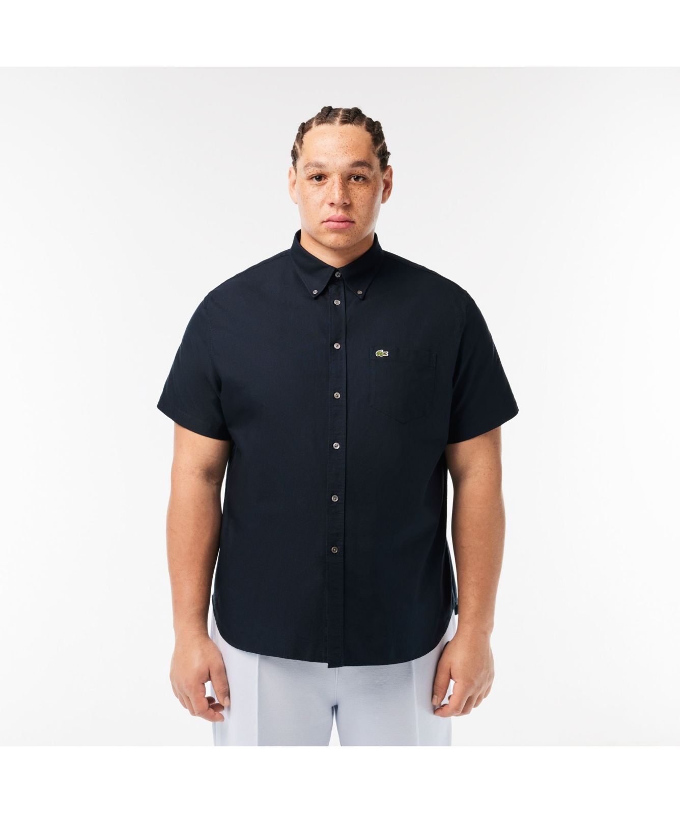 lacoste dress shirt Men's Short Sleeve Linen Shirt - Button Down Shirts - New In 2026