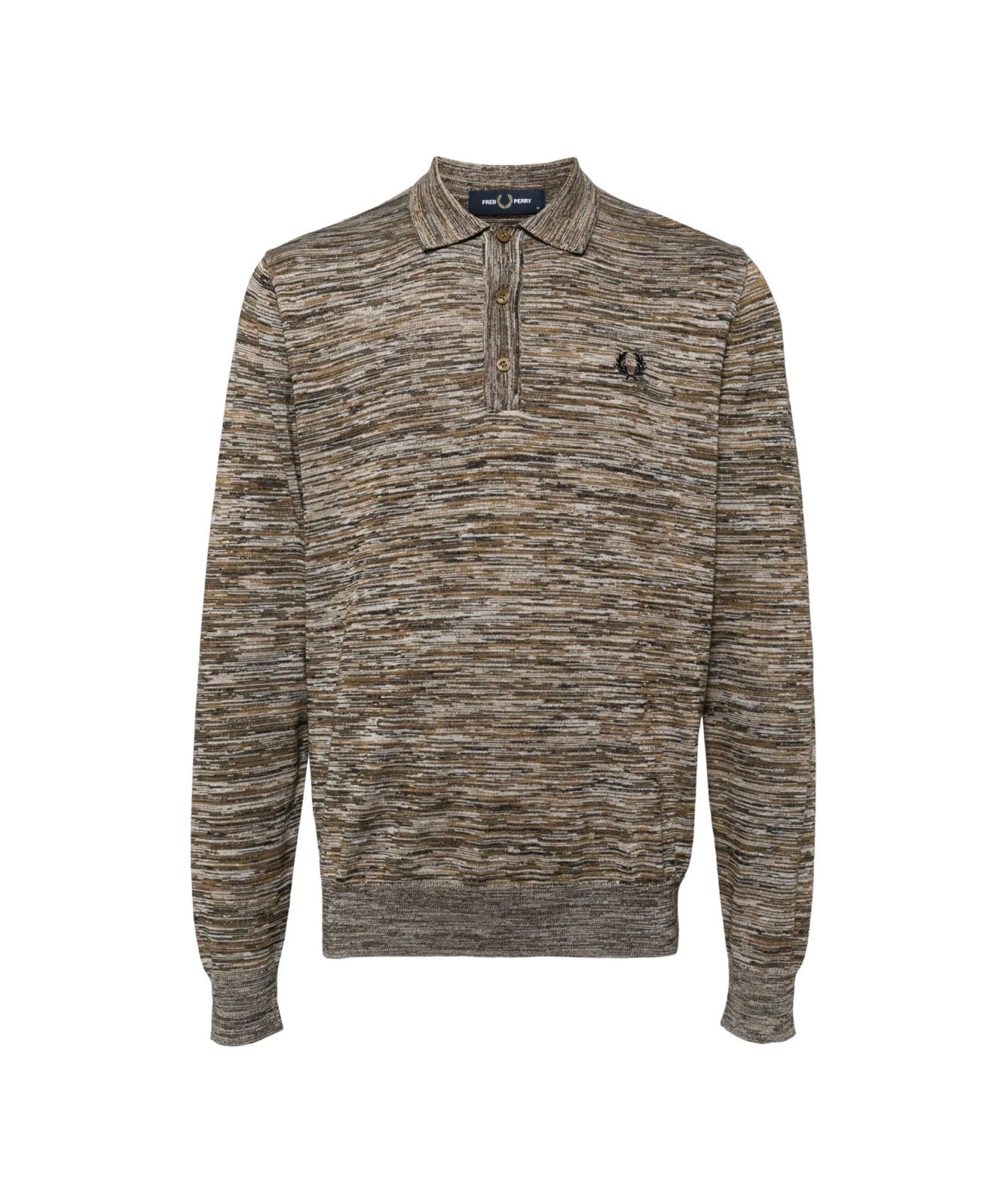 Fred Perry Space Dye Knitted Long Sleeve Shirt | Brown-K8544-X54