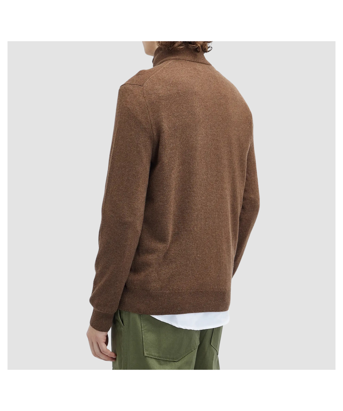Polo Ralph Lauren Lambswool Quarter Zip Jumper | Brown, Camel or