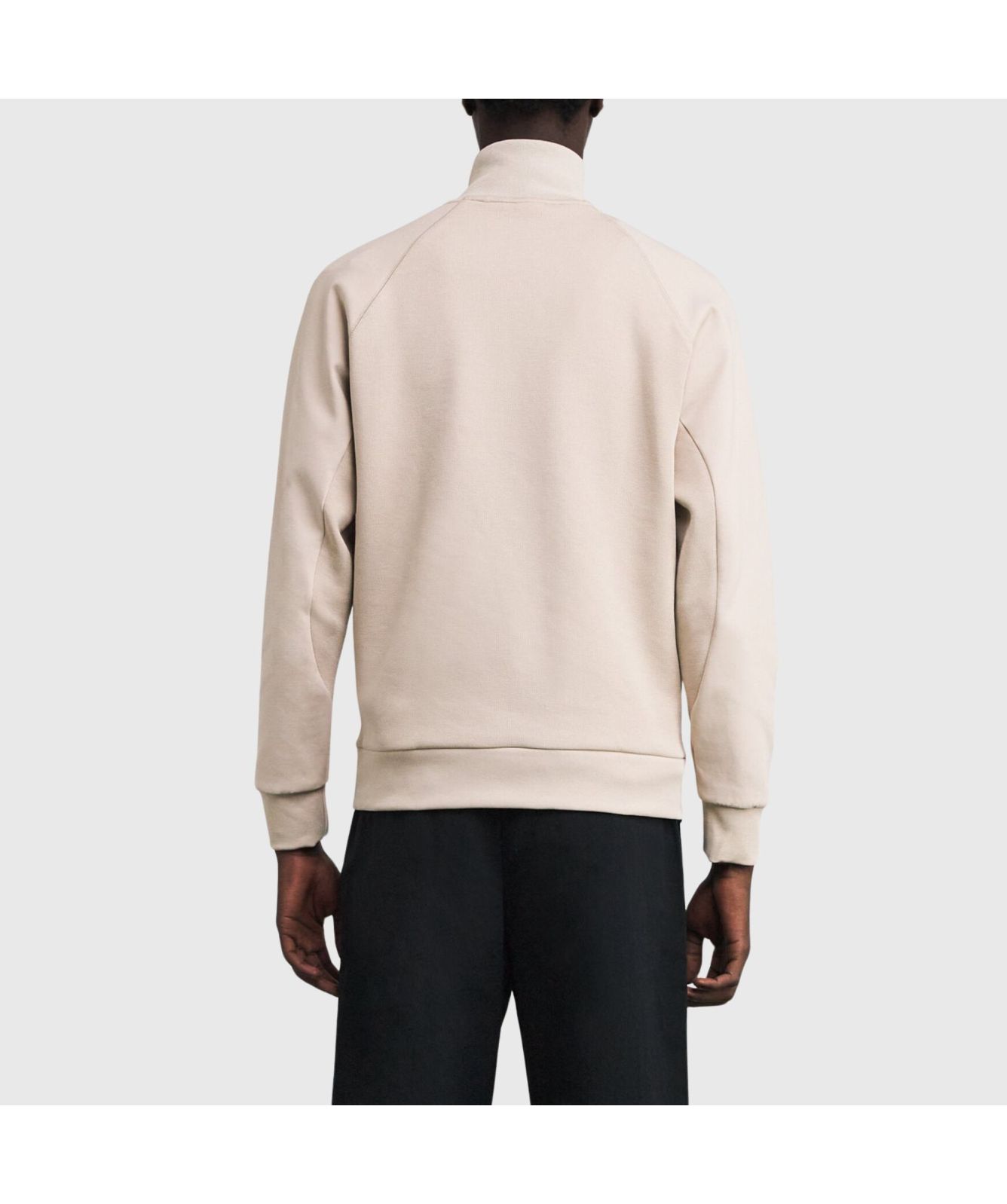 Boss 1/4 Zip Patch Logo Rib Sweatshirt | Beige - 50537206-284 