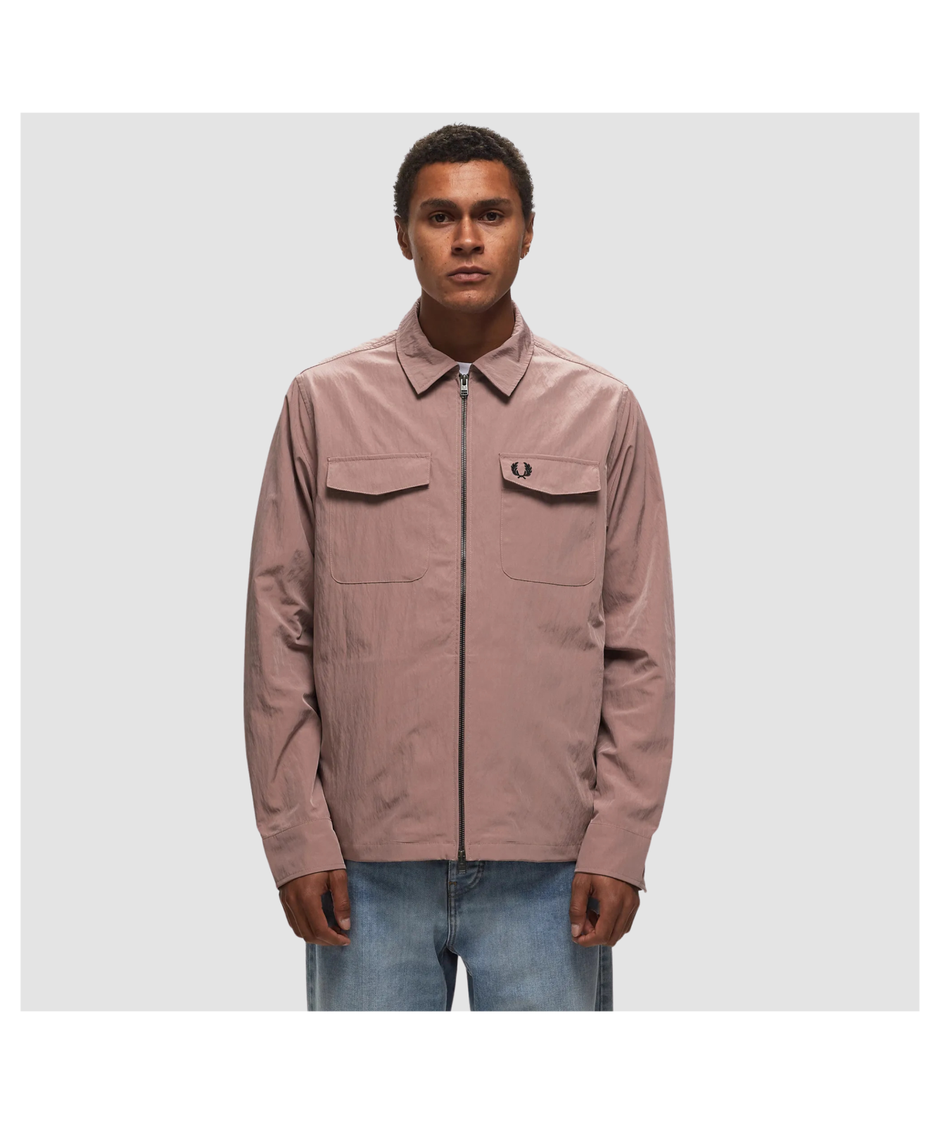 Fred Perry Zip Through Overshirt | Dark Pink - M5684 S52