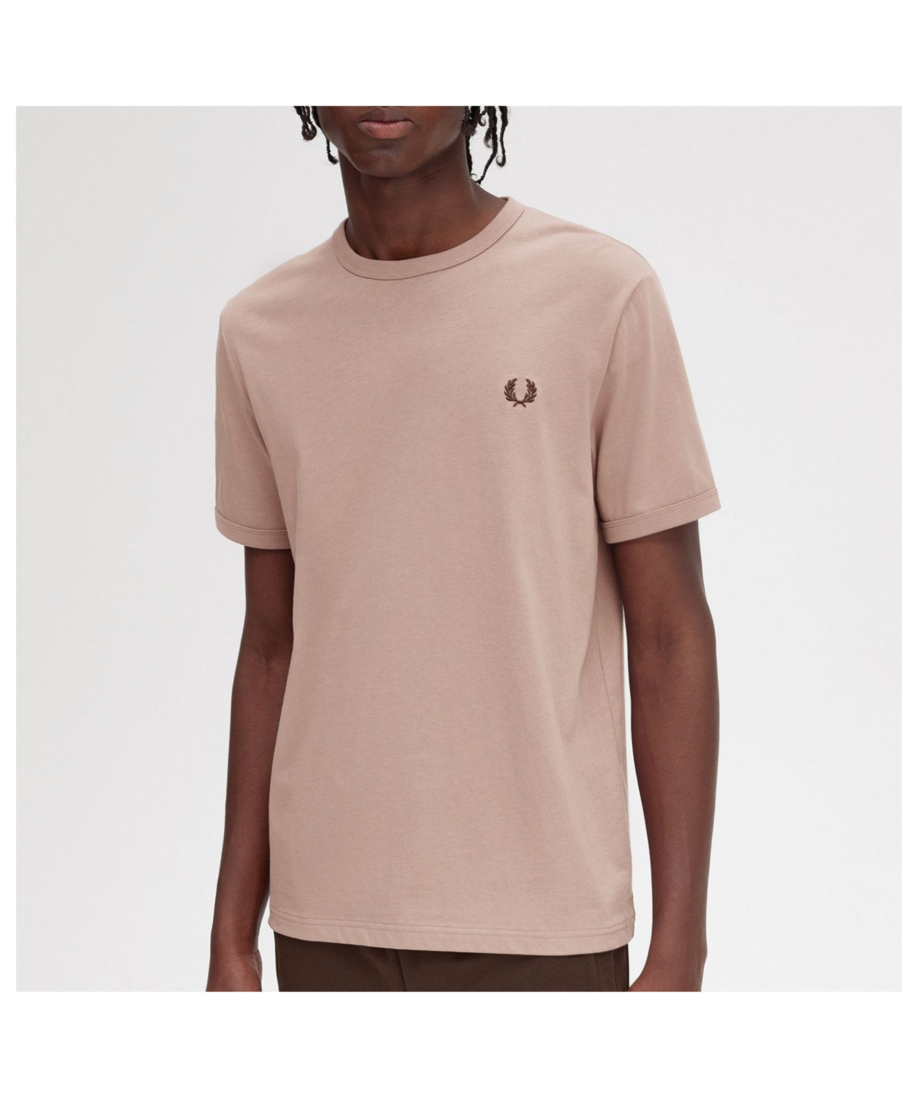 Soft Pink Fred Perry Woven Shirt Fred Perry Men's Ringer T-Shirt M3519