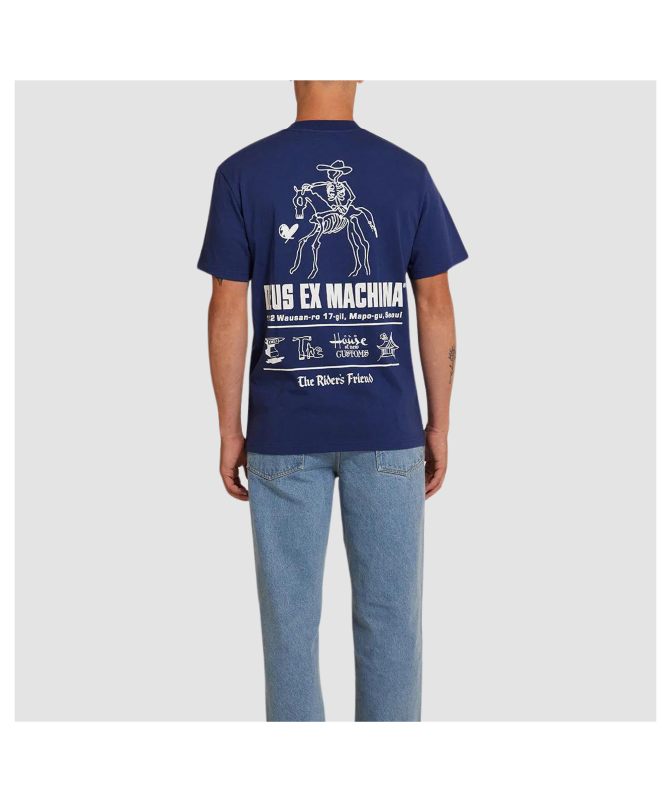 Deus Ex Machina Men's Seoul Address Tee | Blue - DMF241716C-MEC Deus Ex Machina Men's Seoul Address Tee | Blue - DMF241716C-MEC