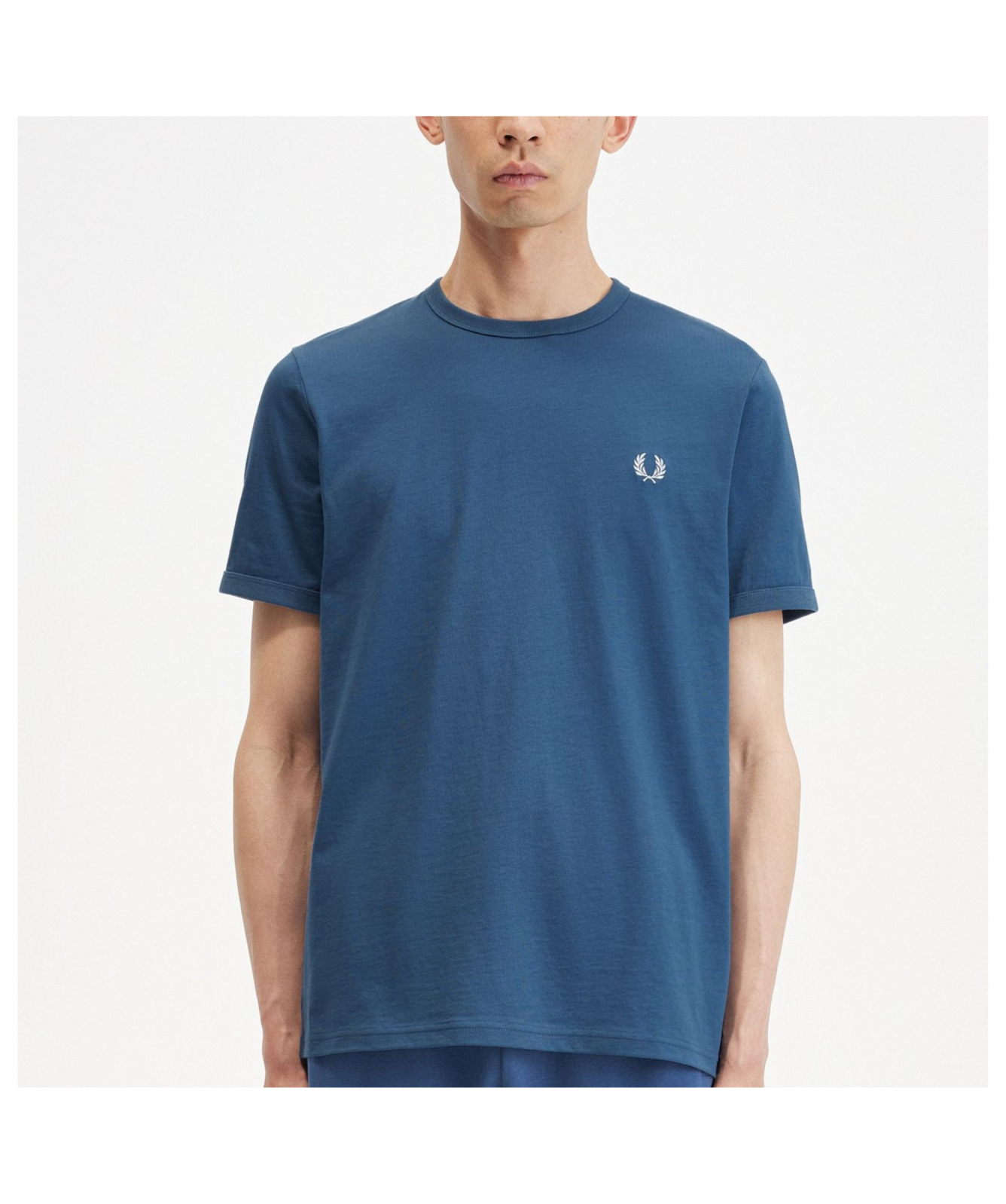 Tシャツ・カットソー FRED PERRY SS25 T-SHIRT RINGER (FP M3519 54 146) Ringer T-Shirt - Light Smoke | Men's T-Shirts | Designer T