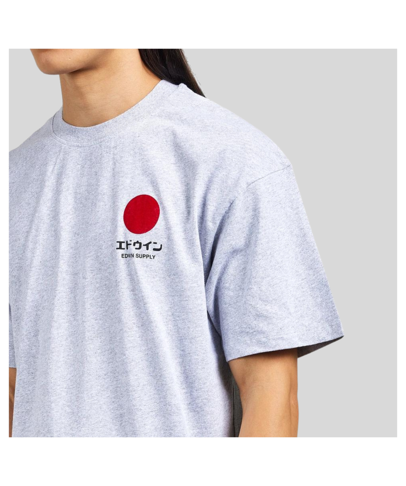 EDWIN Men's Japanese Sun Supply T-Shirt Grey- I031126 45, Cream