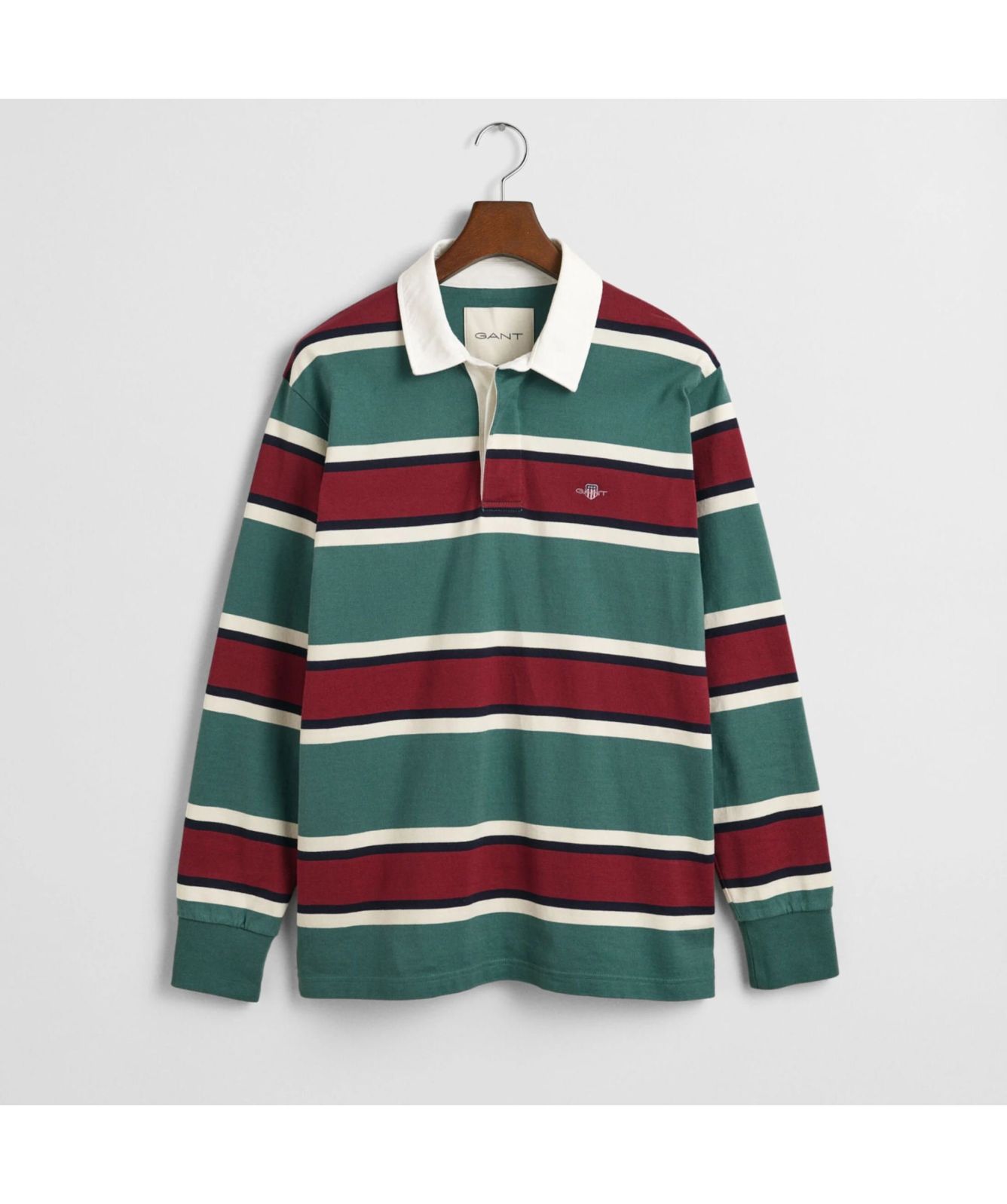 GANT Yarn Dyed Striped Heavy Rugger | Green-2044007-318-Navy-433