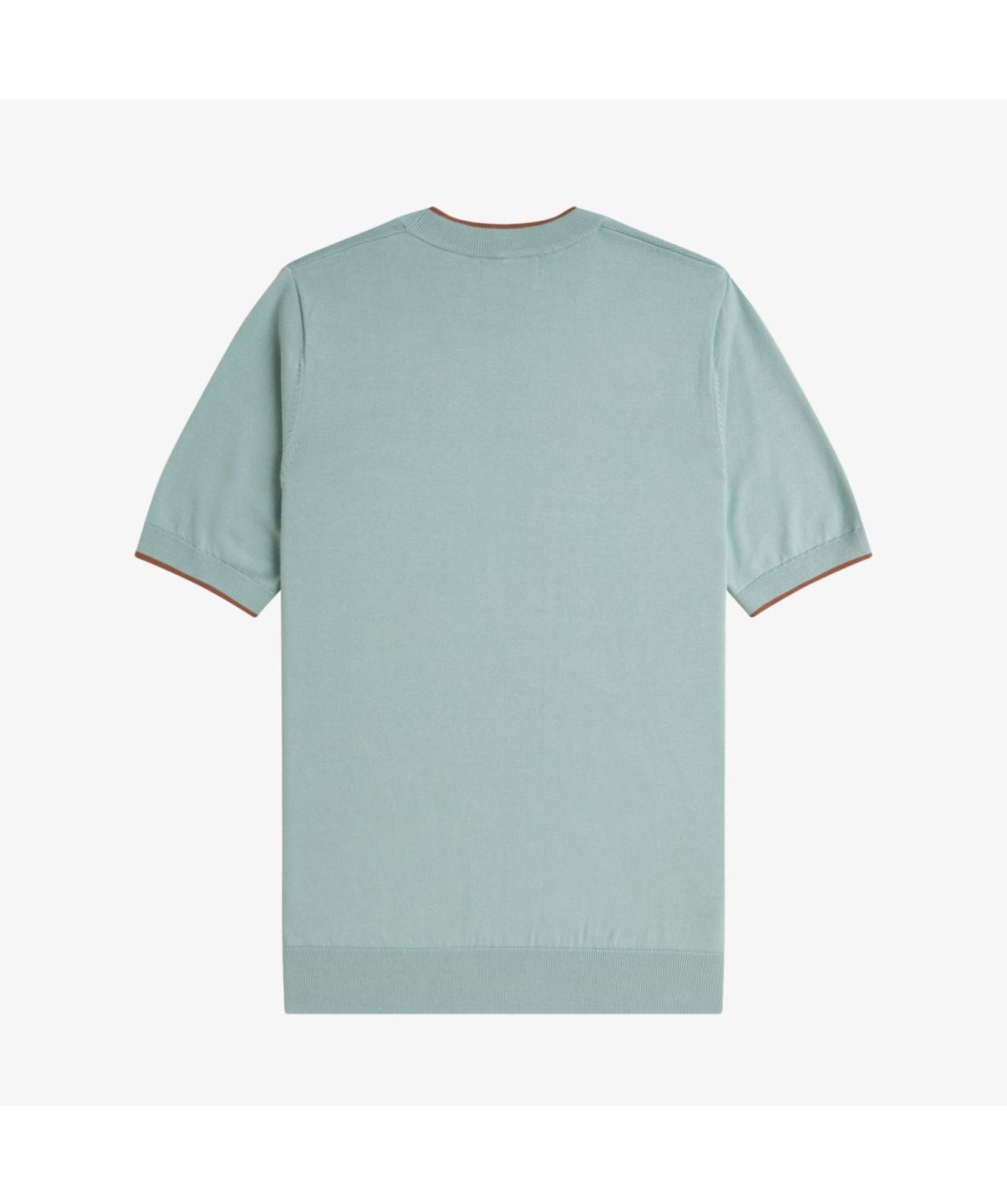 Fred Perry Textured Knitted Front Crew Neck T-Shirt | Sage-K7642