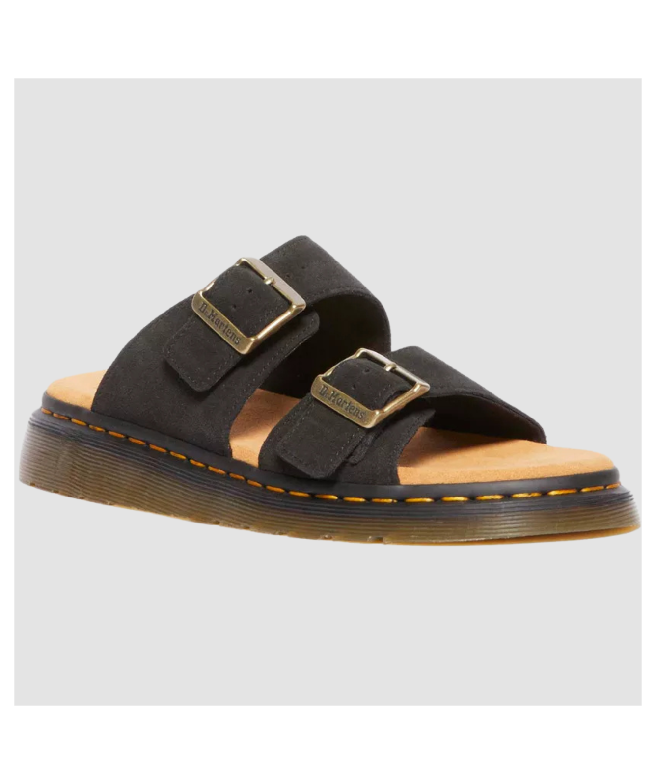 Dr. Martens Josef Mens Slide Sandals Sz 10 Black Suede Adjustable Straps Slip On Dr Martens Josef Suede Slide Sandals | Black - 41082001 main image 3