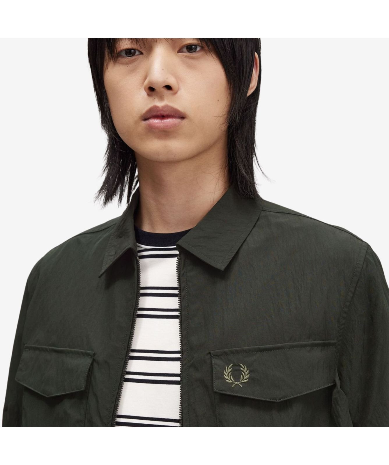 Fred Perry Full Zip Pocket Overshirt | Rust-M5684-X20-Dark